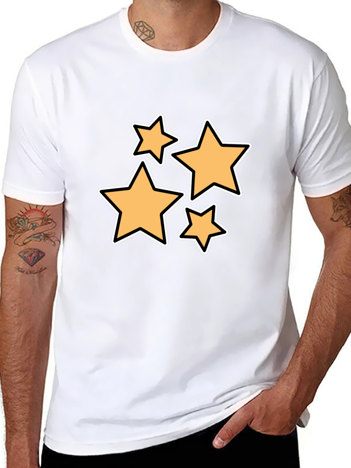 Stylish Black T-Shirt with Star Design