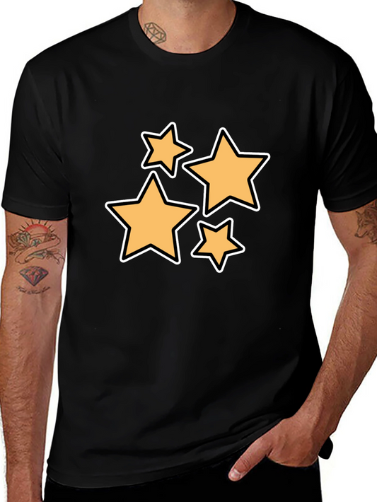 Stylish Black T-Shirt with Star Design