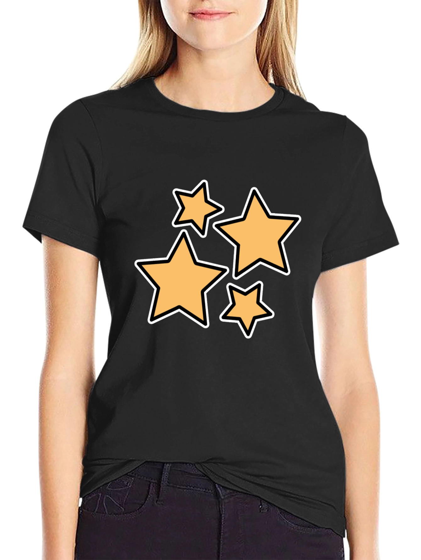 Stylish Black T-Shirt with Star Design