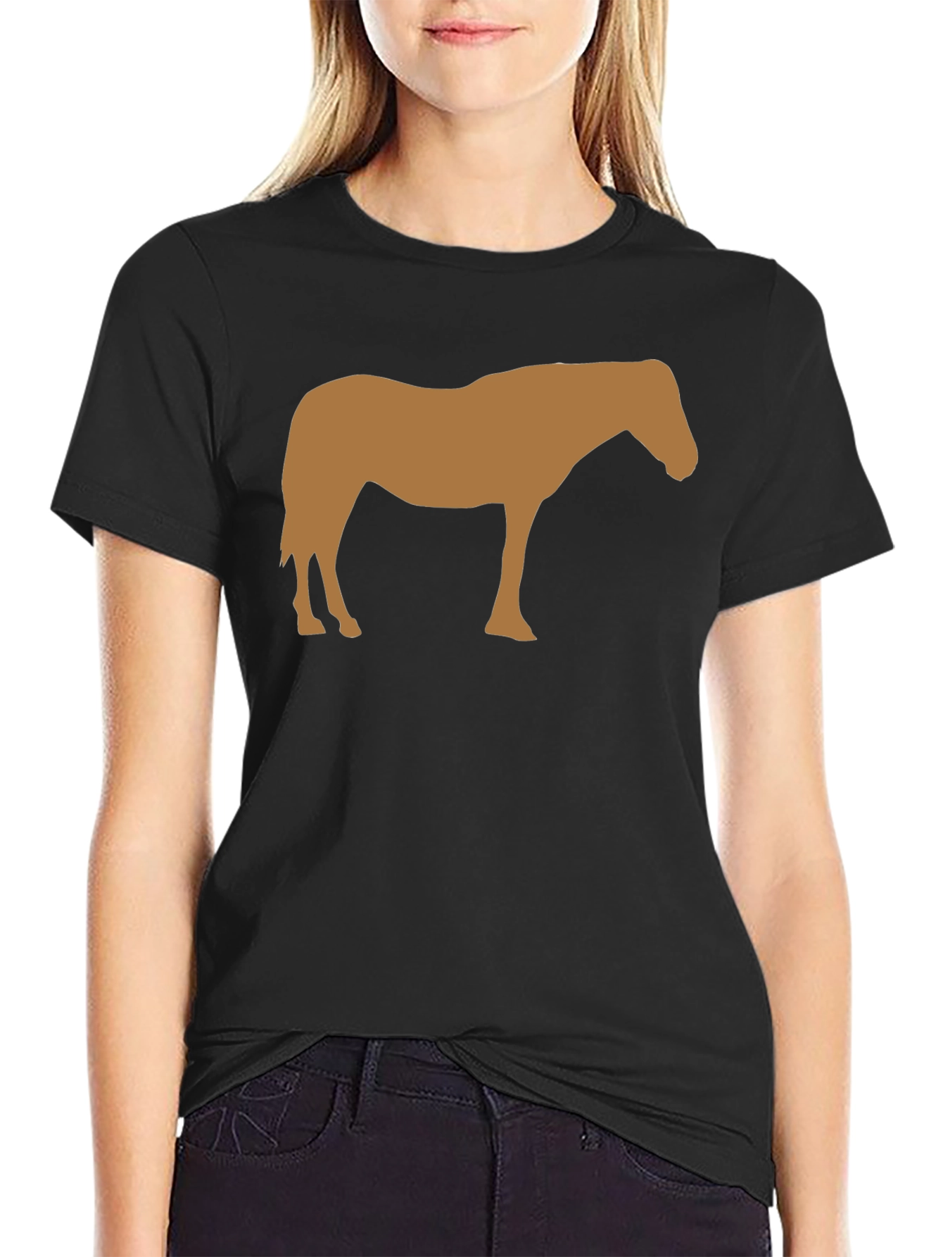 Horse Silhouette Black T-Shirt