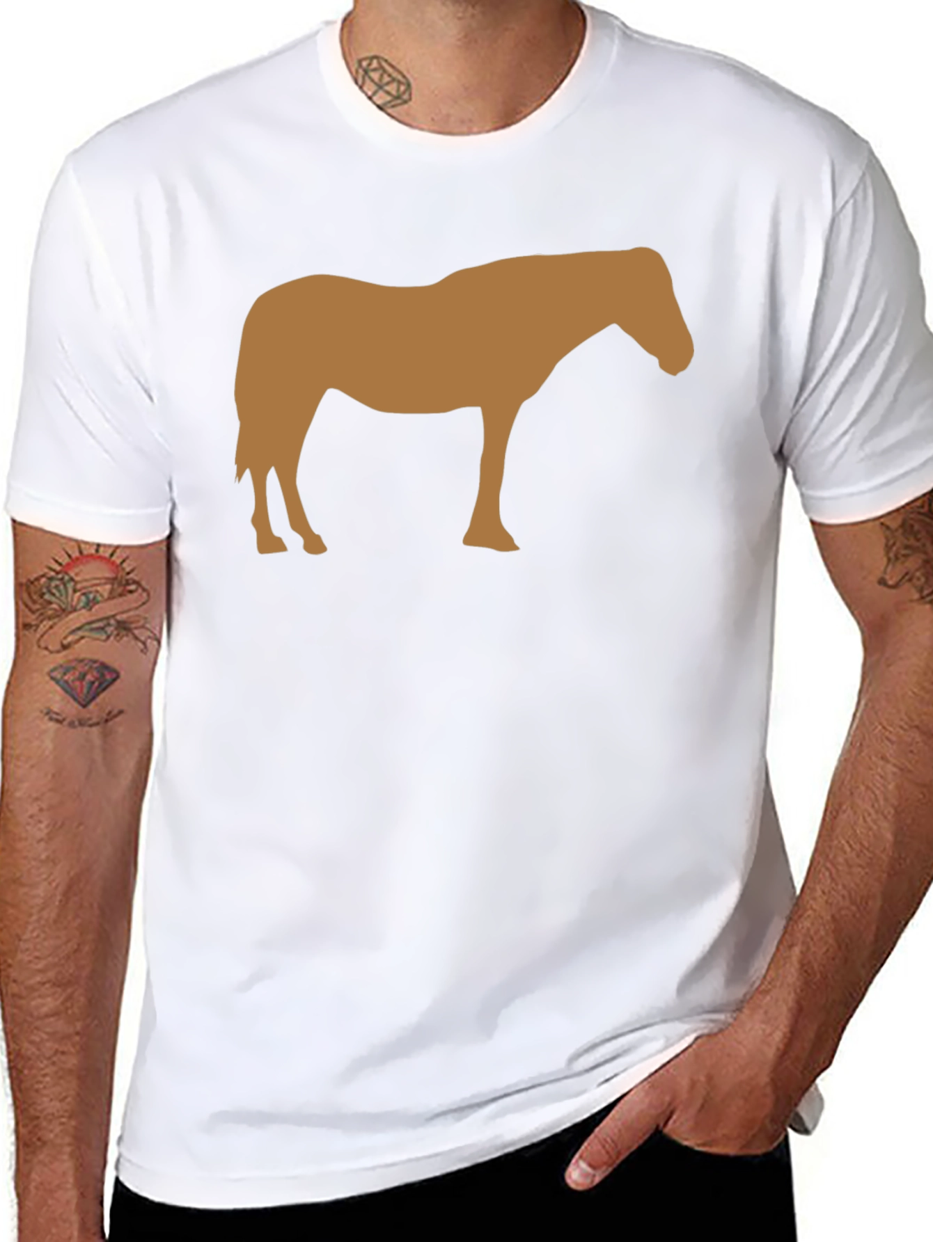 Horse Silhouette Black T-Shirt