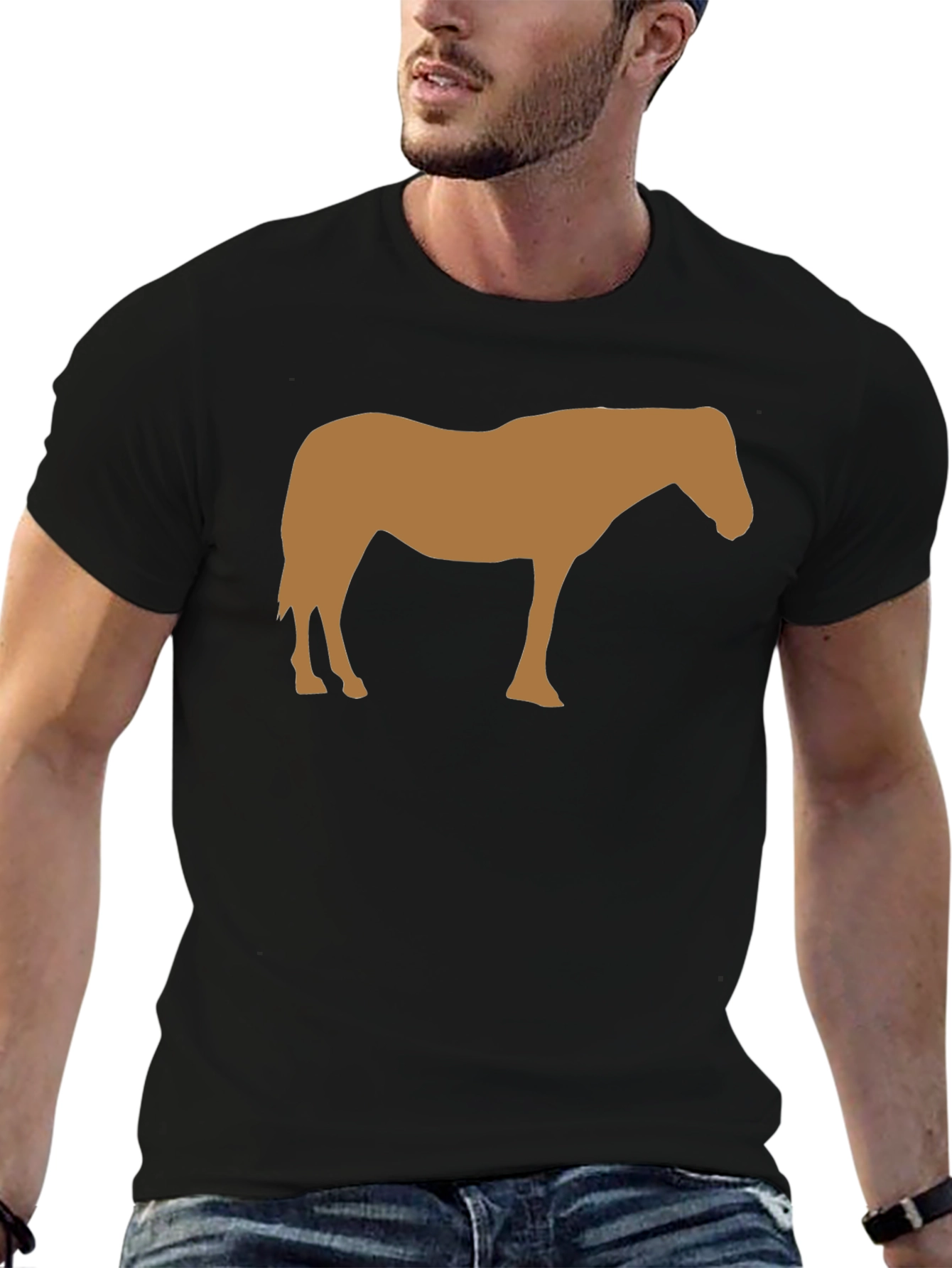 Horse Silhouette Black T-Shirt