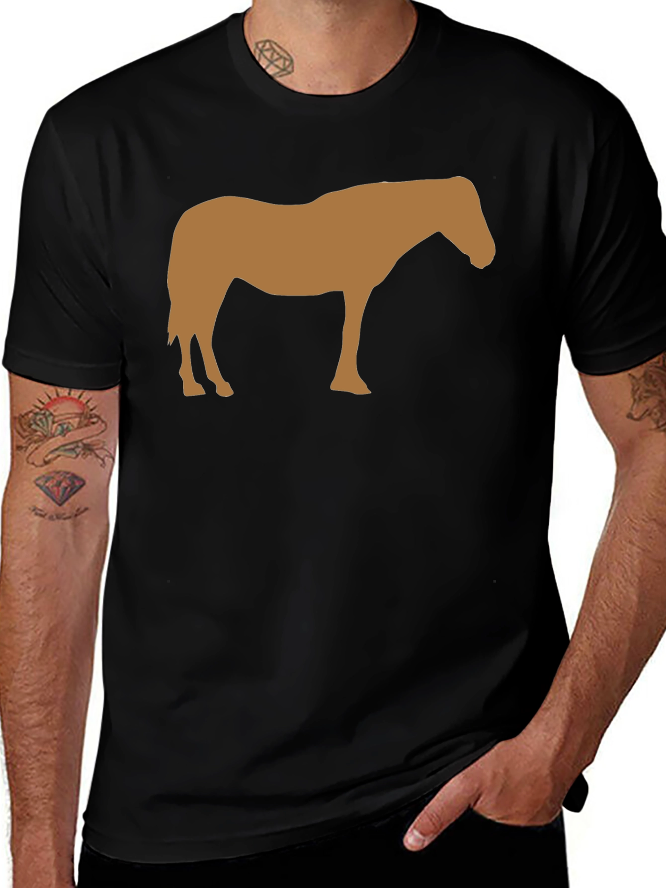 Horse Silhouette Black T-Shirt