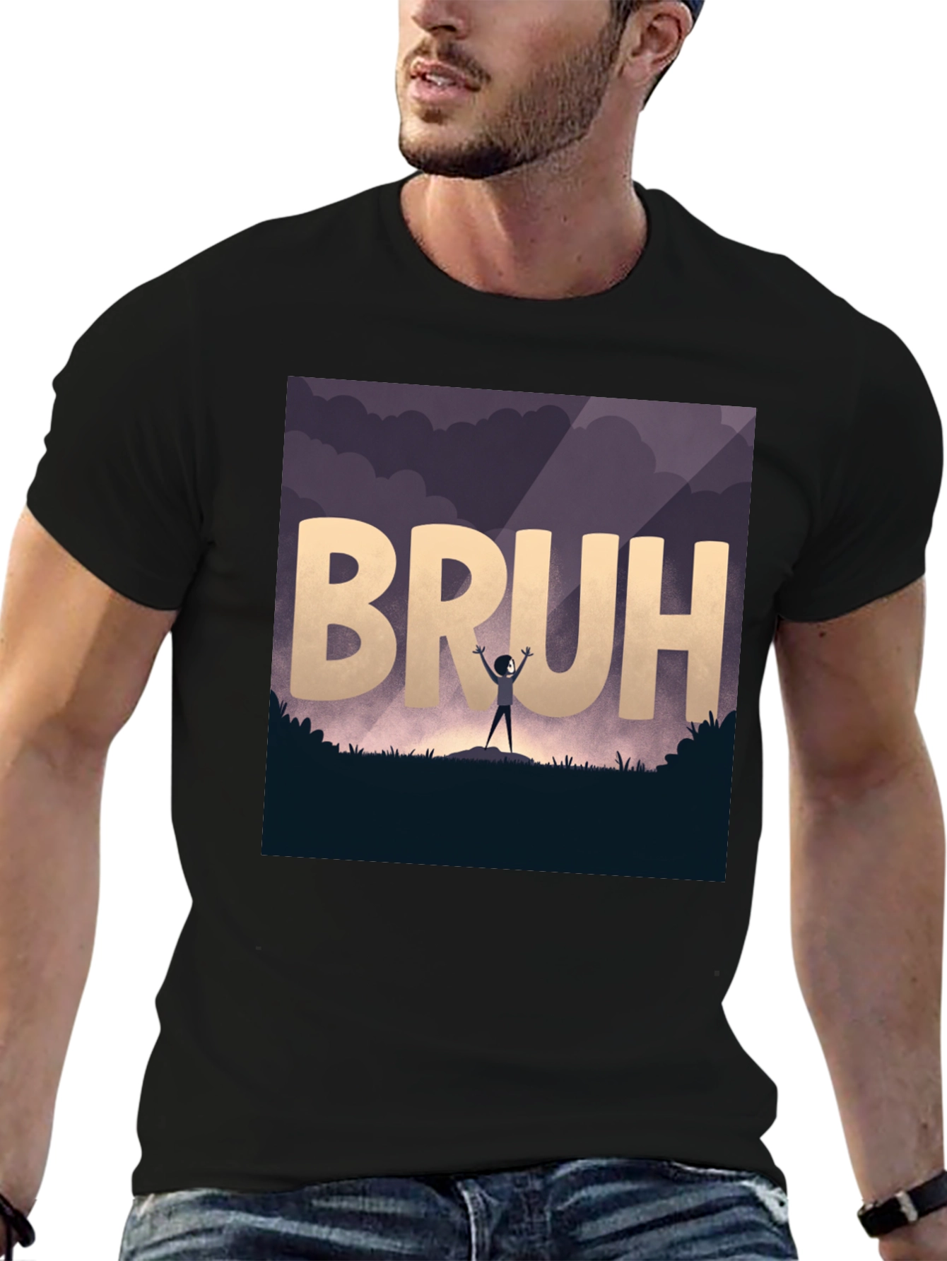 Bruh T-Shirt: Silhouette Design - Premium Cotton