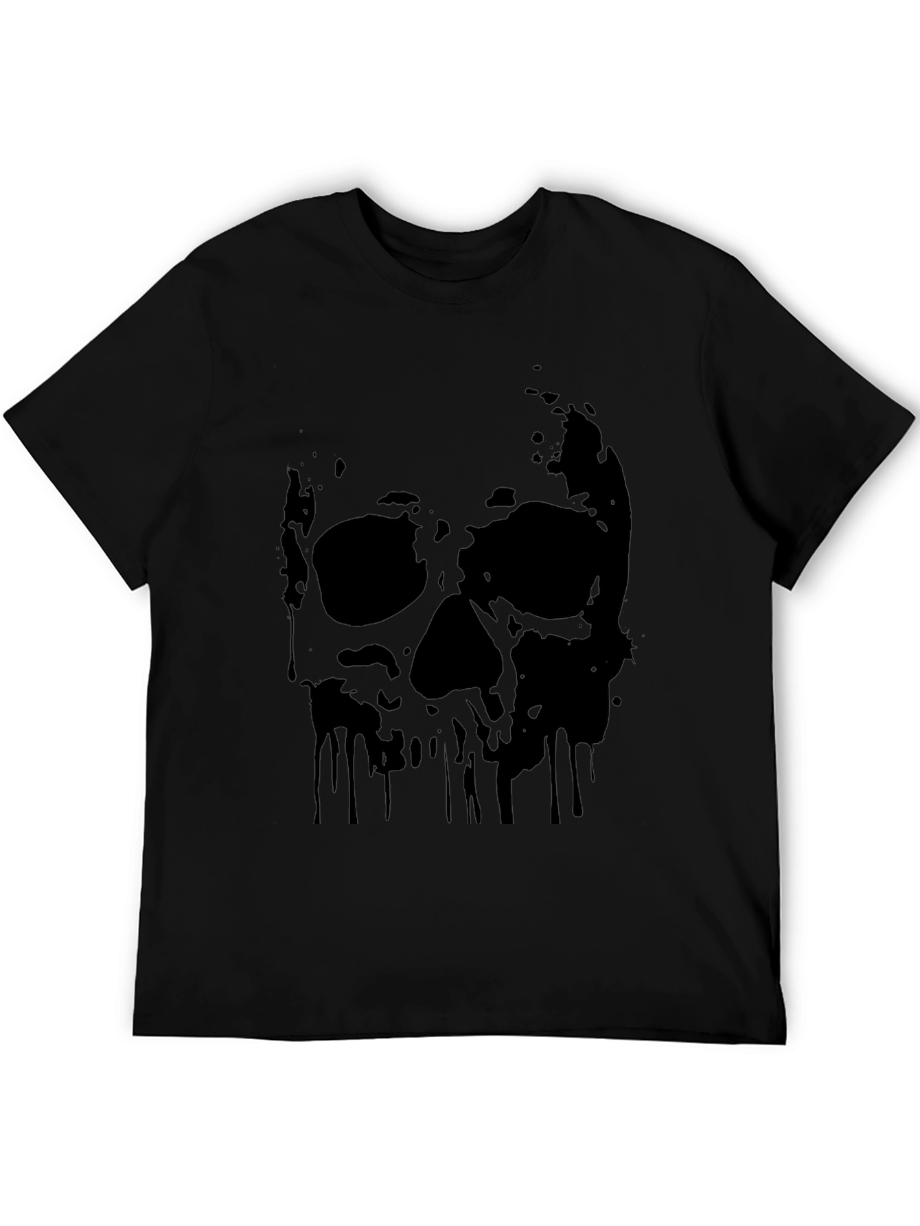 Mens Black Skull Graphic T-Shirt