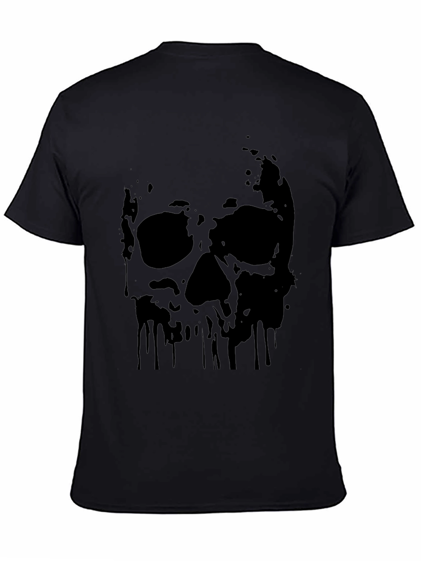 Mens Black Skull Graphic T-Shirt