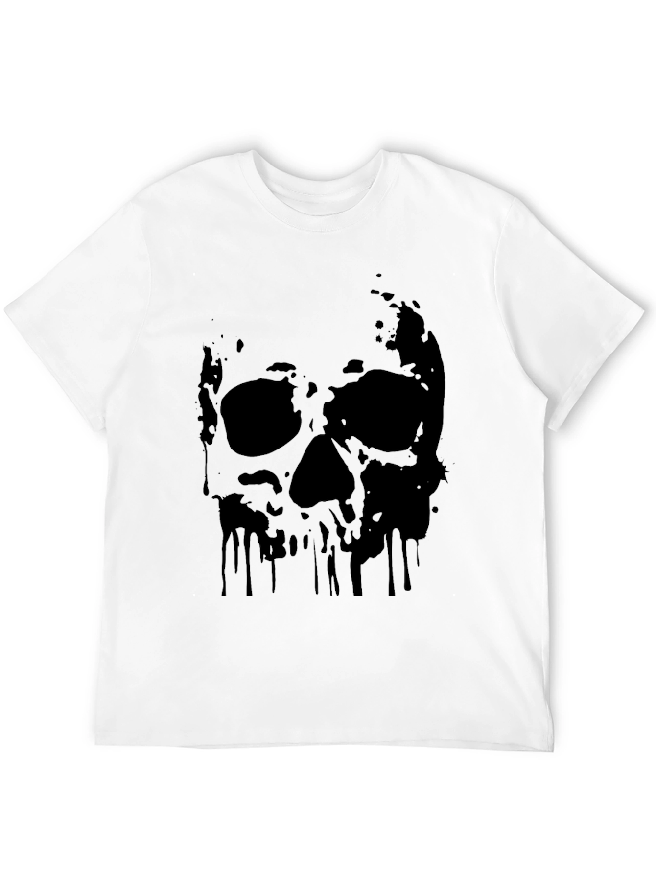 Mens Black Skull Graphic T-Shirt