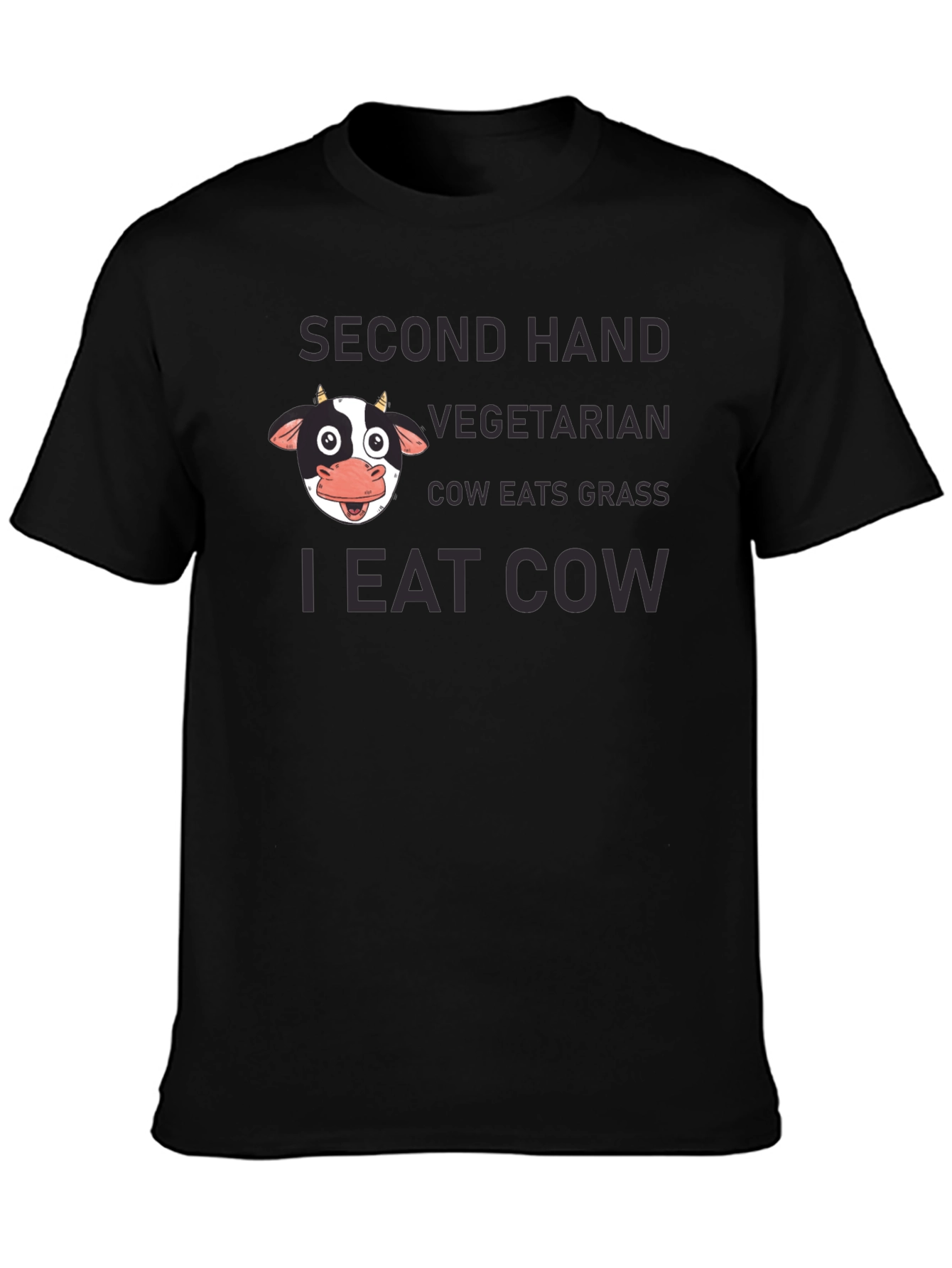 Funny I Eat Cow Black T-Shirt