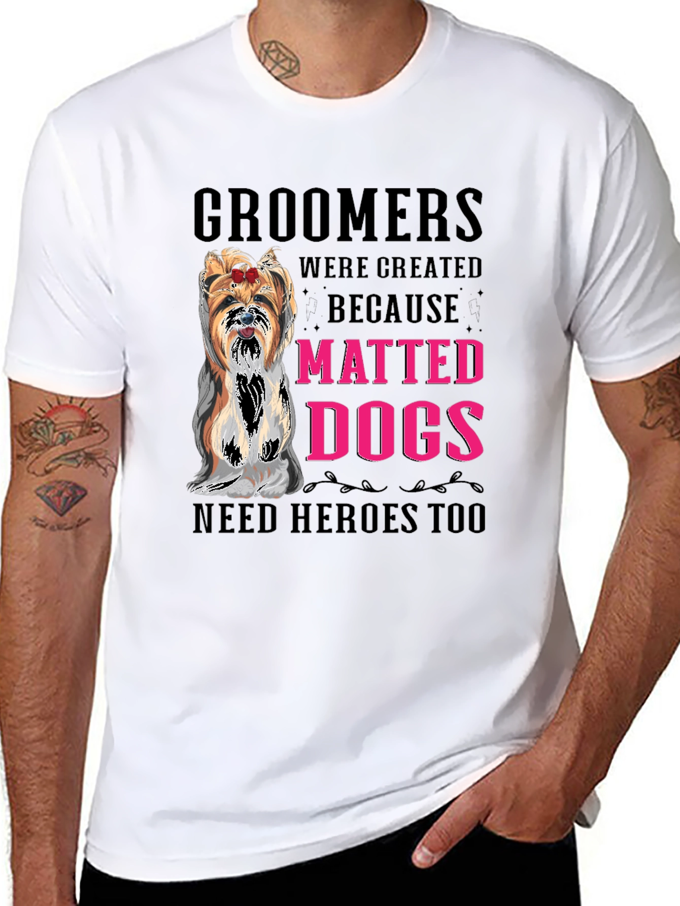 Groomer T-Shirt - Matted Dogs Need Heroes Tee