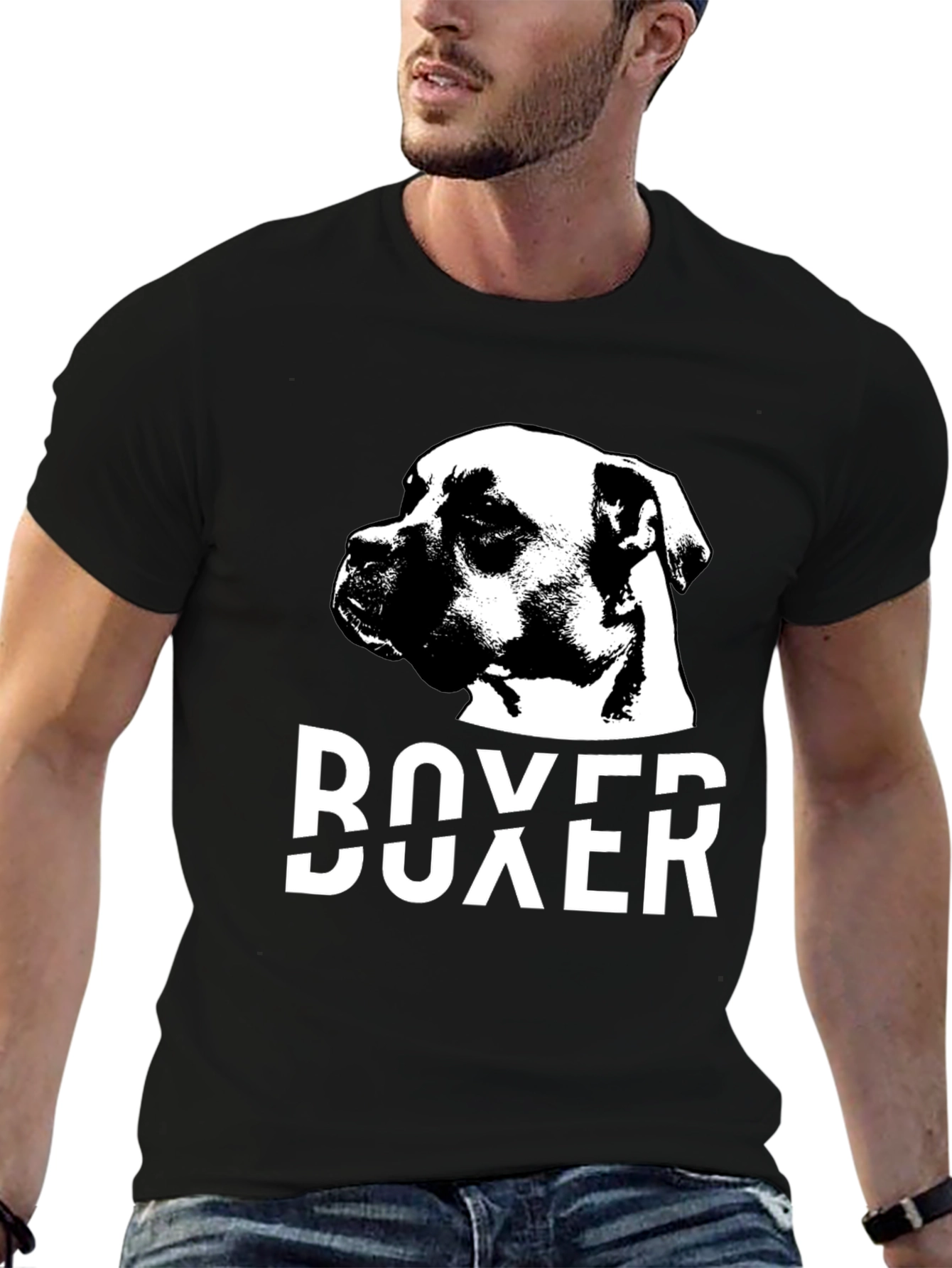 Boxer Dog Black T-Shirt - Canine Lover Tee