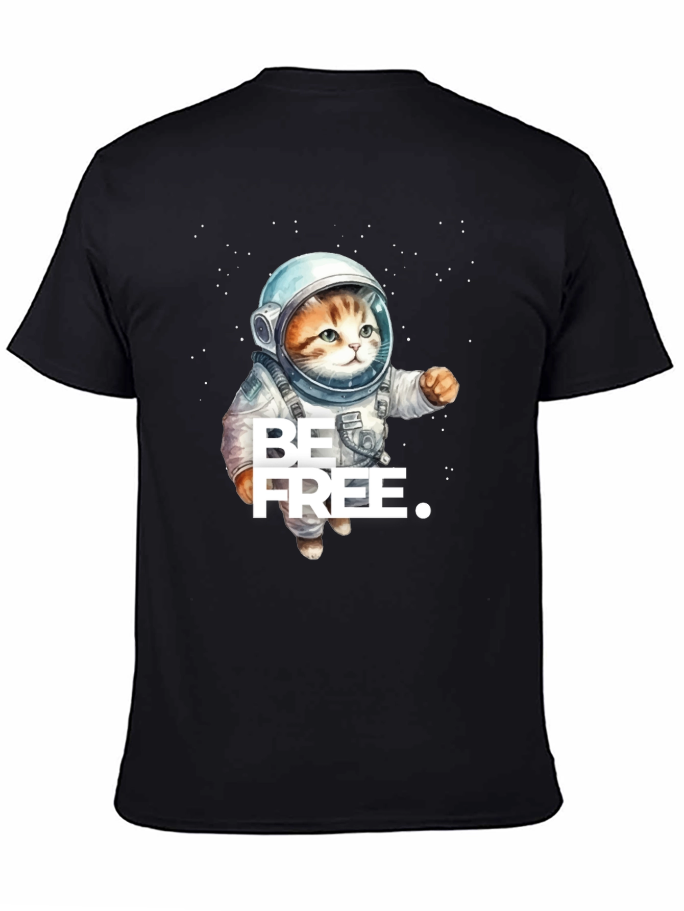 Cat Astronaut T-Shirt - Be Free Design