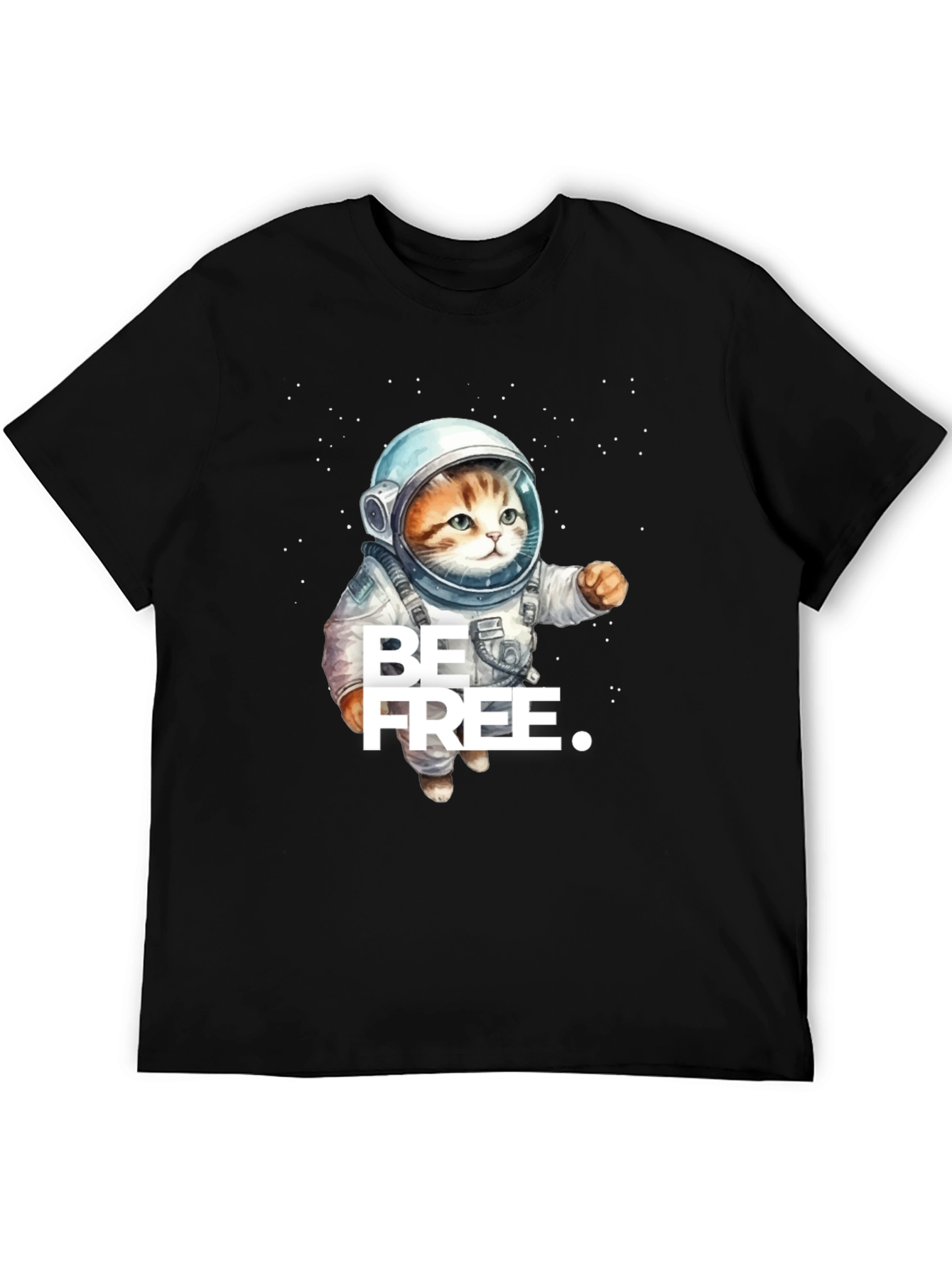 Cat Astronaut T-Shirt - Be Free Design