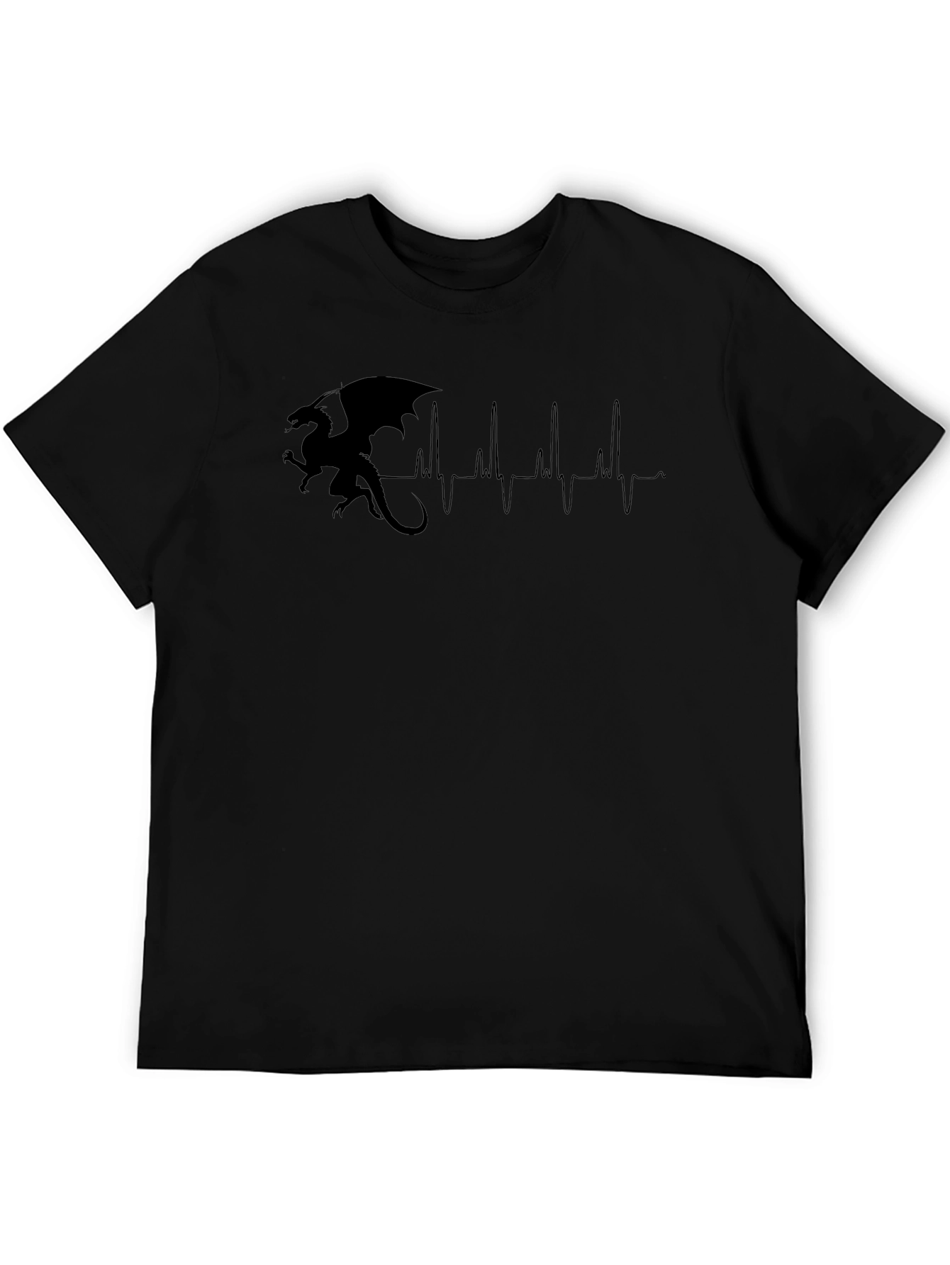 Dragon Heartbeat Graphic Tee - Black