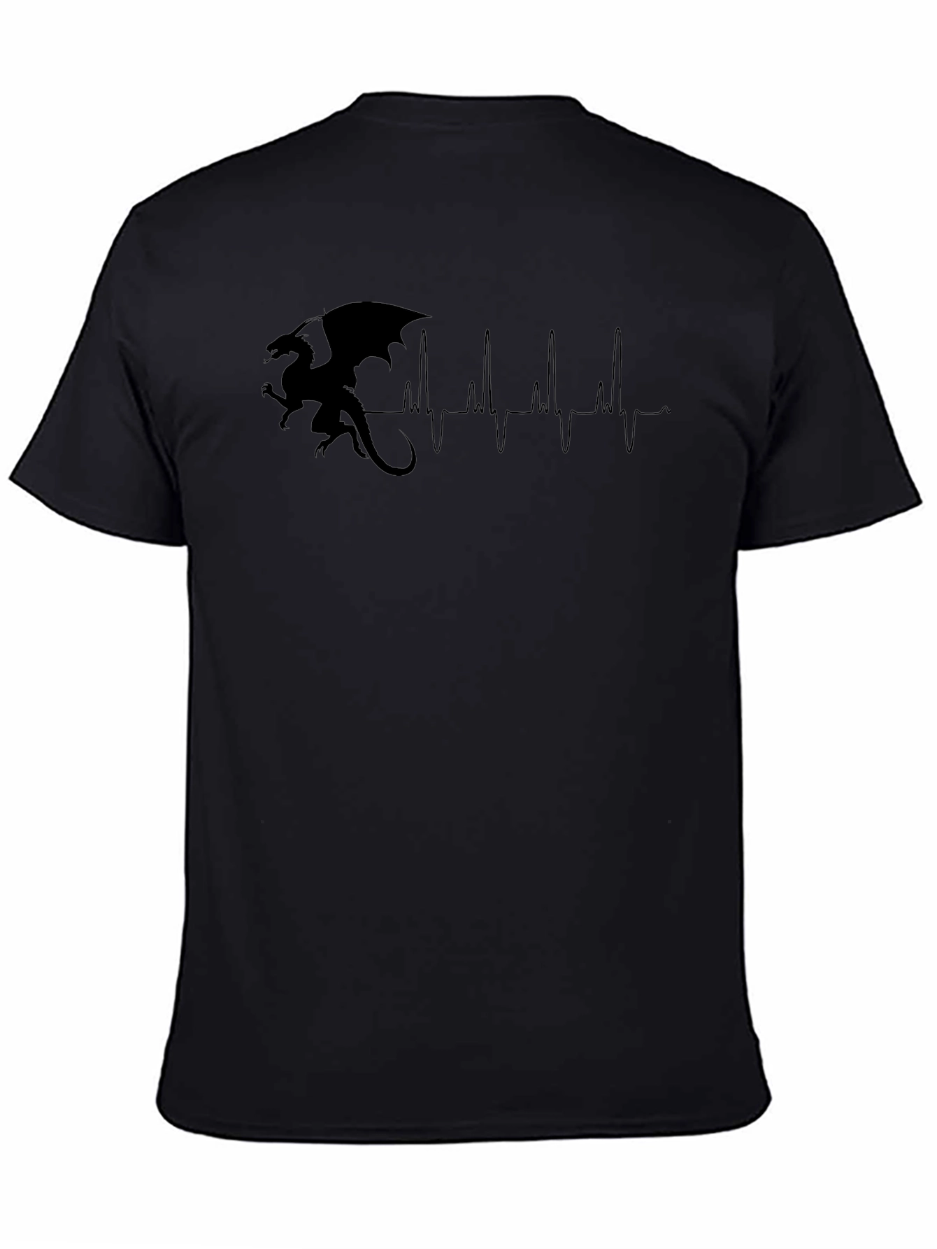 Dragon Heartbeat Graphic Tee - Black