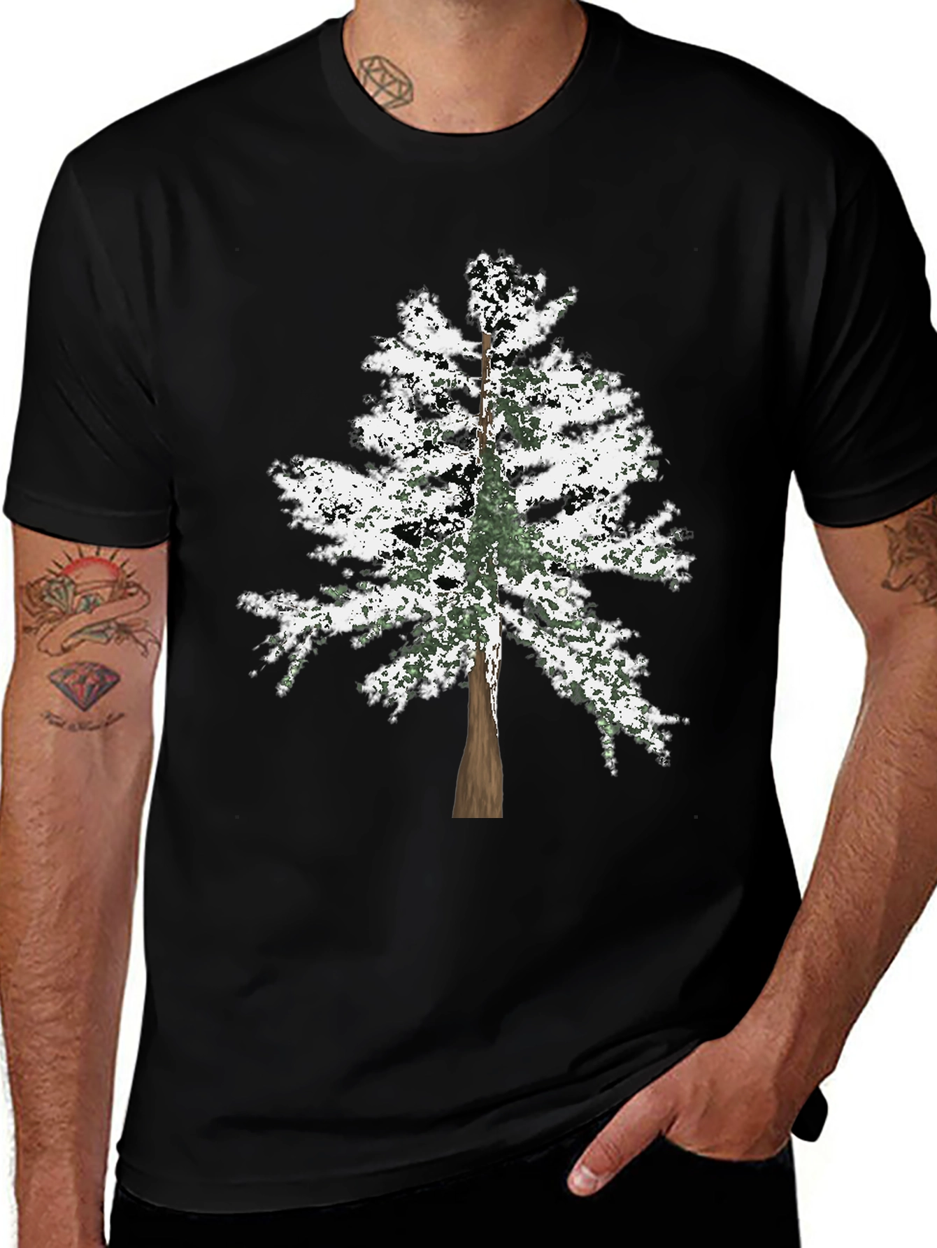 Tree Graphic Black T-Shirt - Nature Lover Tee