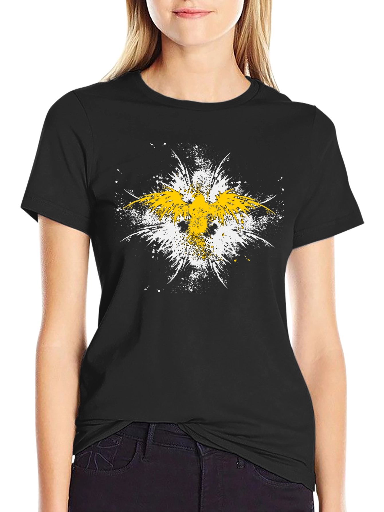 Abstract Eagle Graphic Black T-Shirt