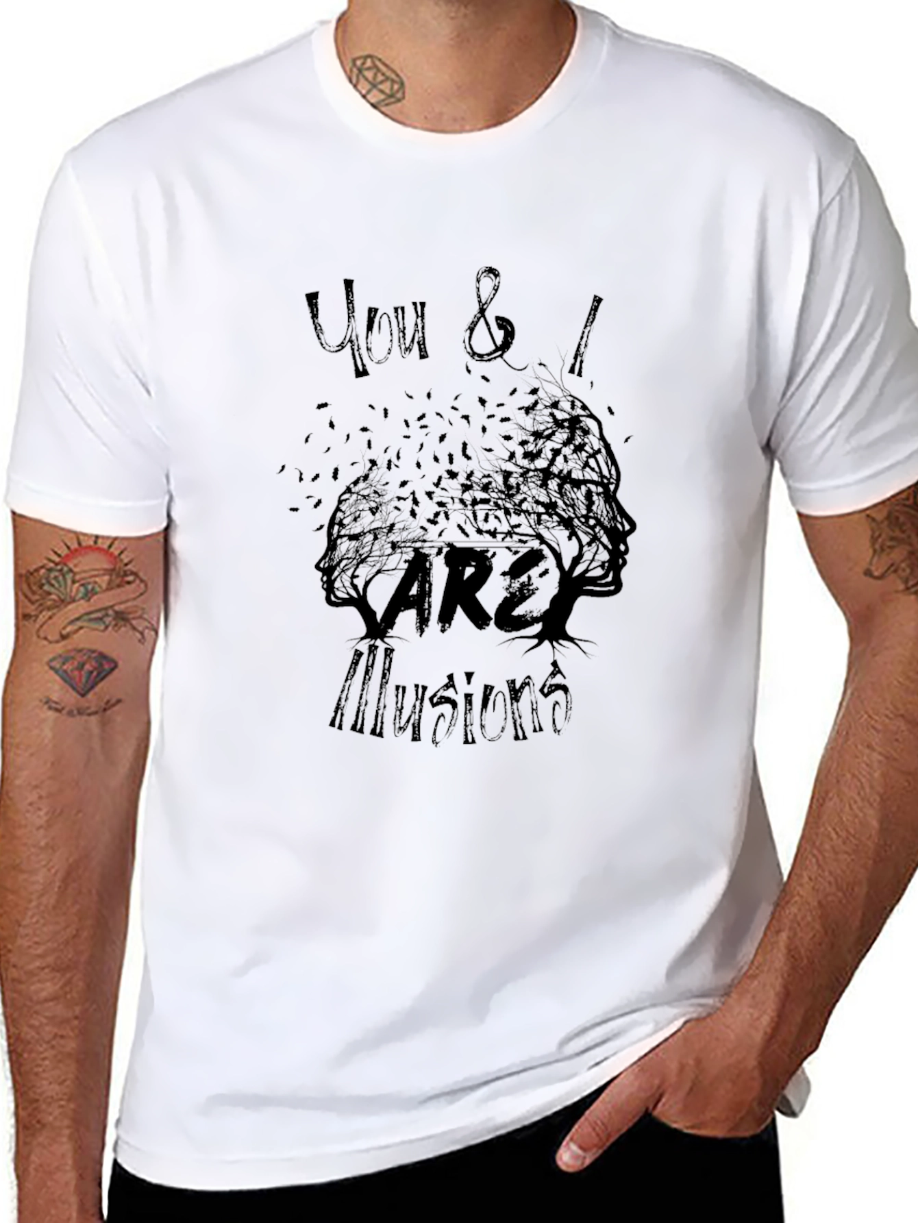 You & I Are Illusions Graphic Tee - Black