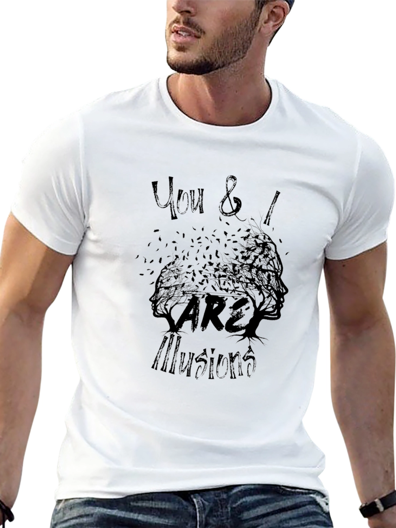 You & I Are Illusions Graphic Tee - Black