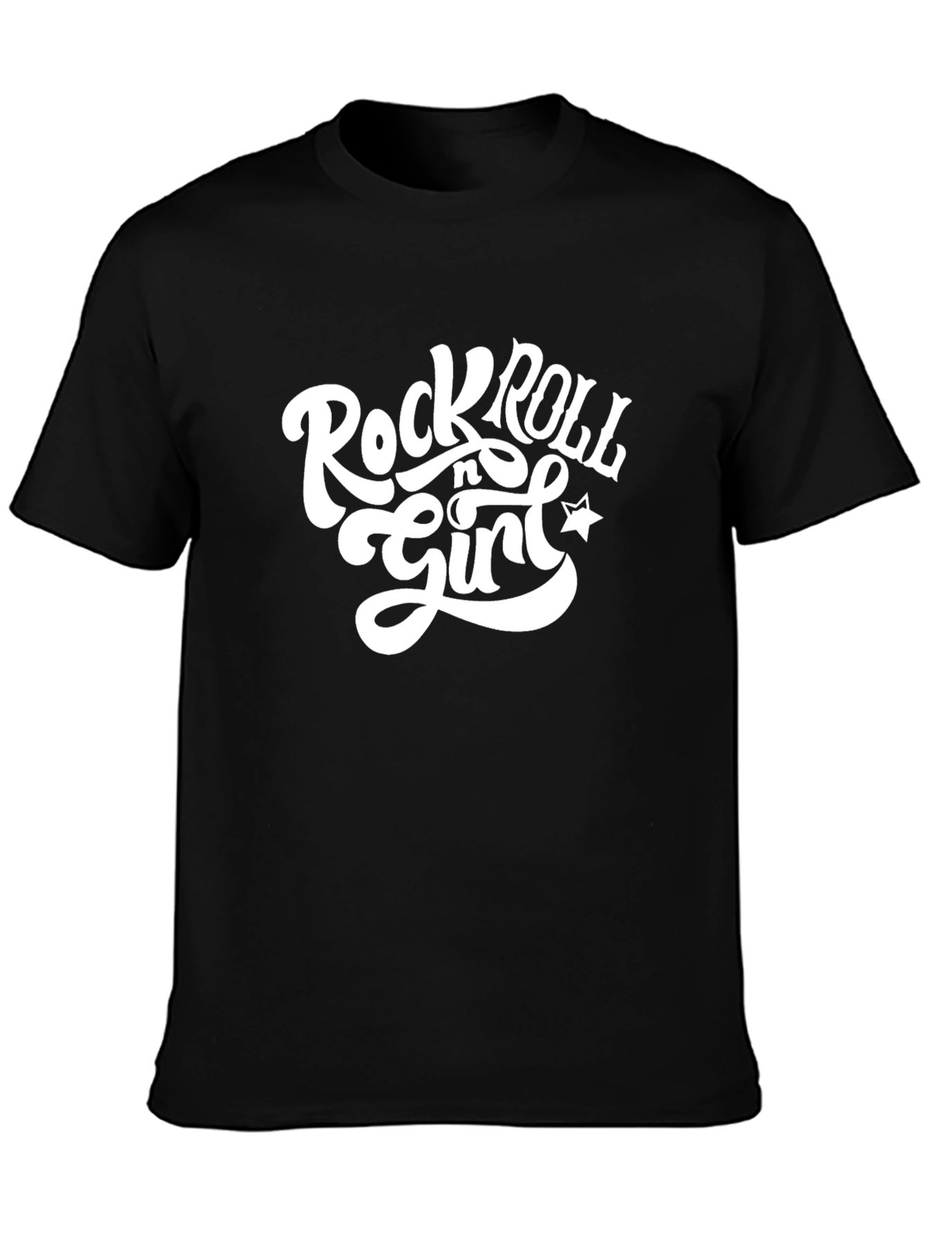 Rock n Roll Girl Black Cotton T-Shirt