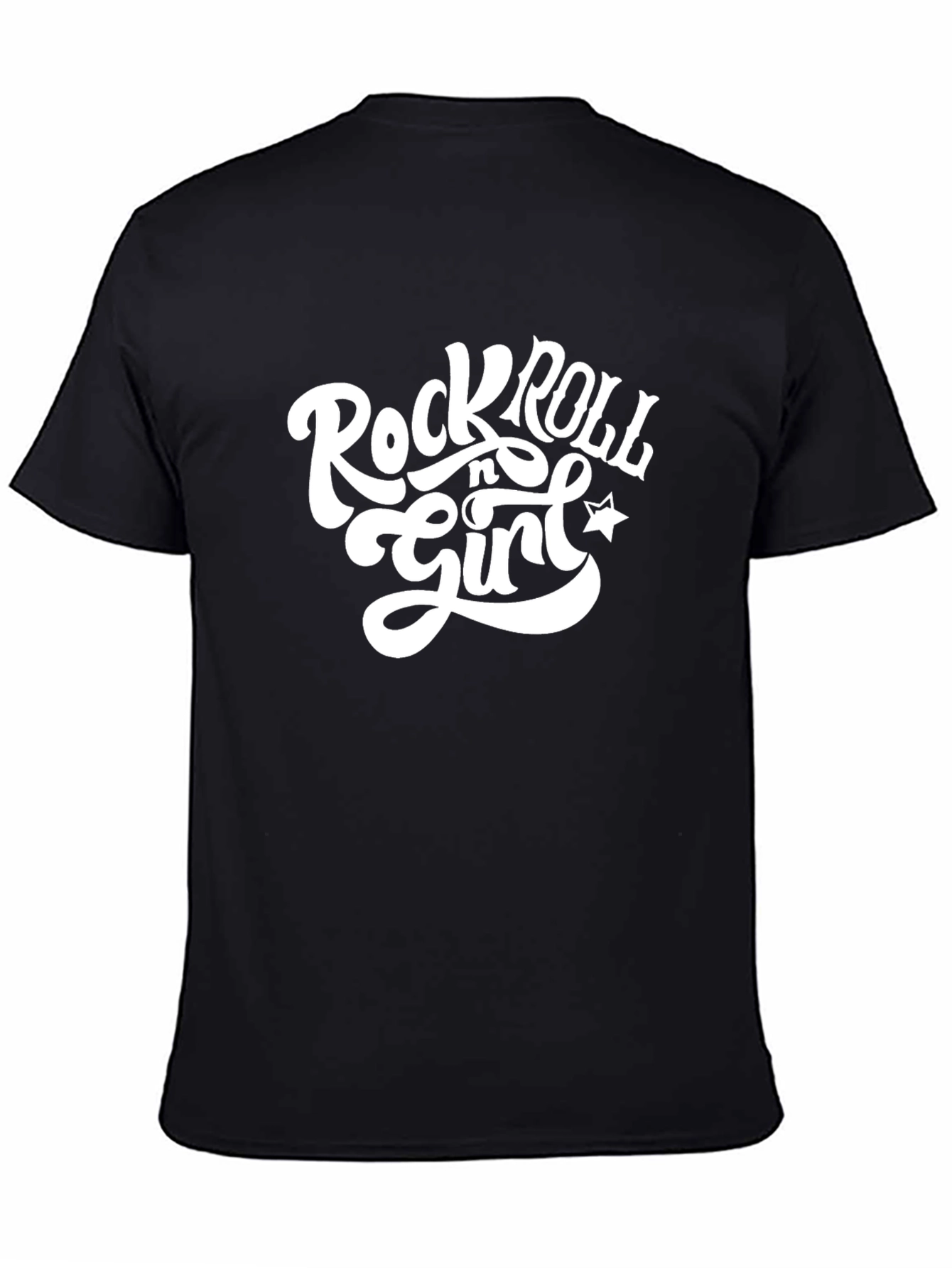 Rock n Roll Girl Black Cotton T-Shirt