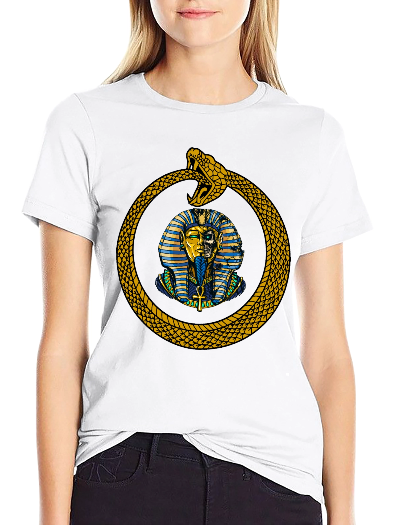 Egyptian Pharaoh Snake Graphic T-Shirt