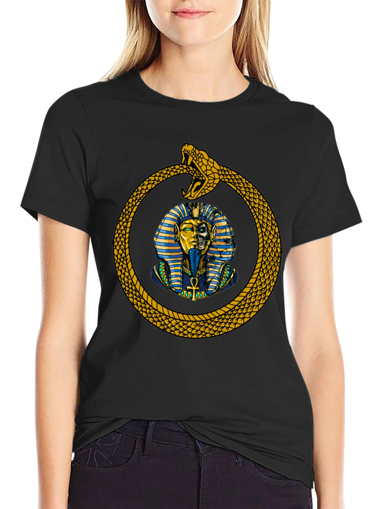 Egyptian Pharaoh Snake Graphic T-Shirt