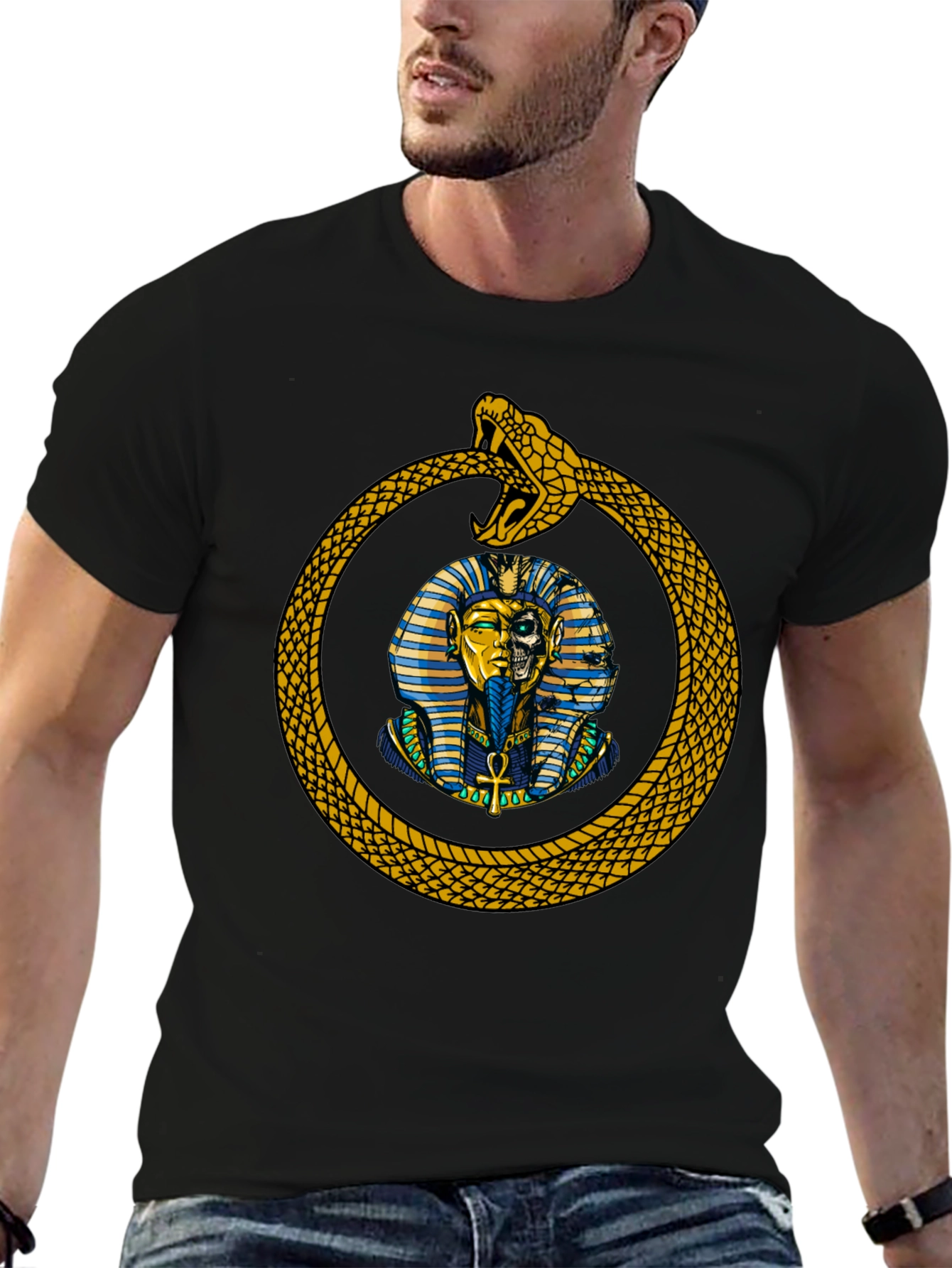 Egyptian Pharaoh Snake Graphic T-Shirt