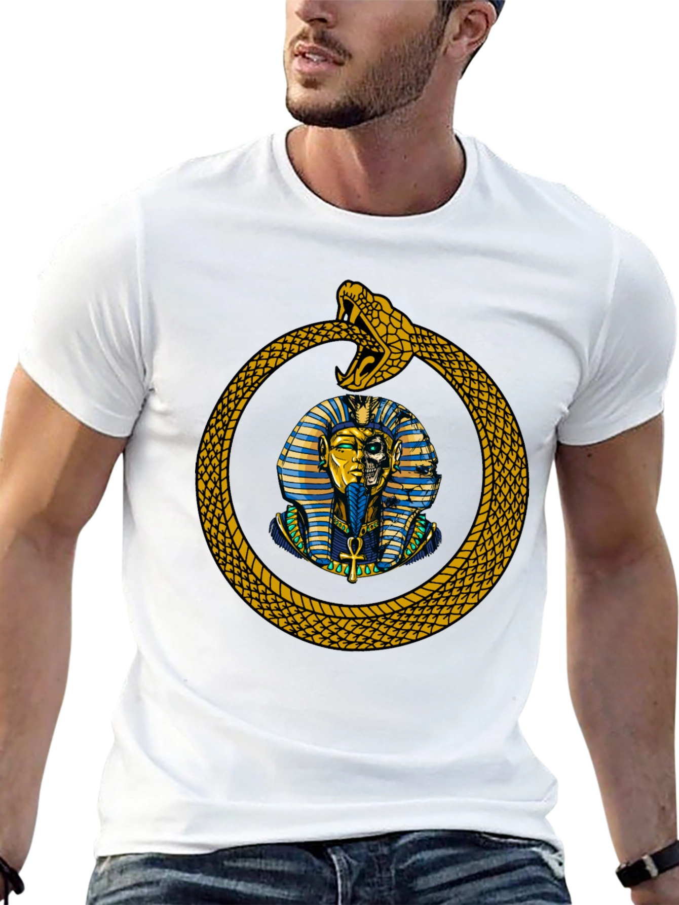 Egyptian Pharaoh Snake Graphic T-Shirt