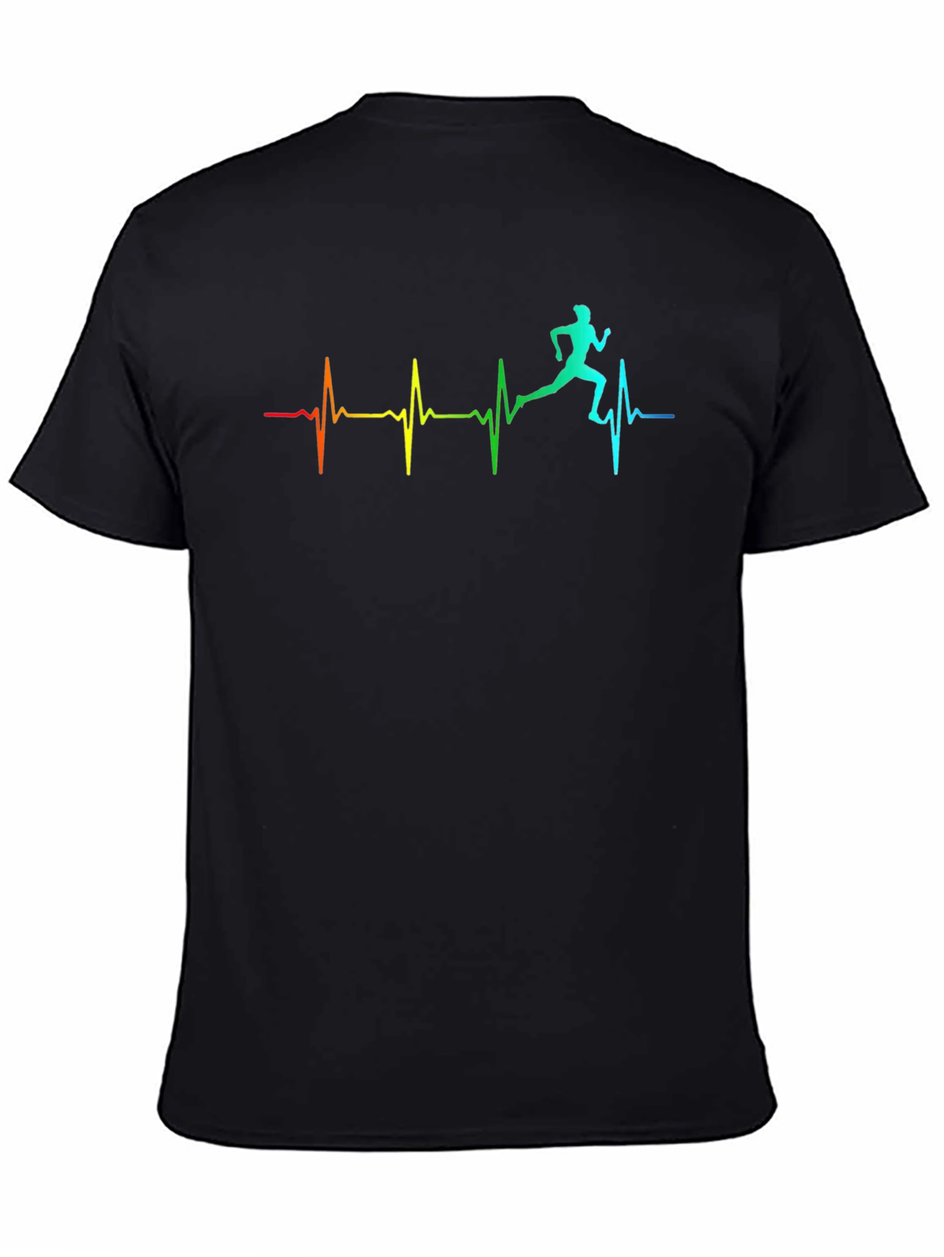 Runner Heartbeat T-Shirt - Black Athletic Tee