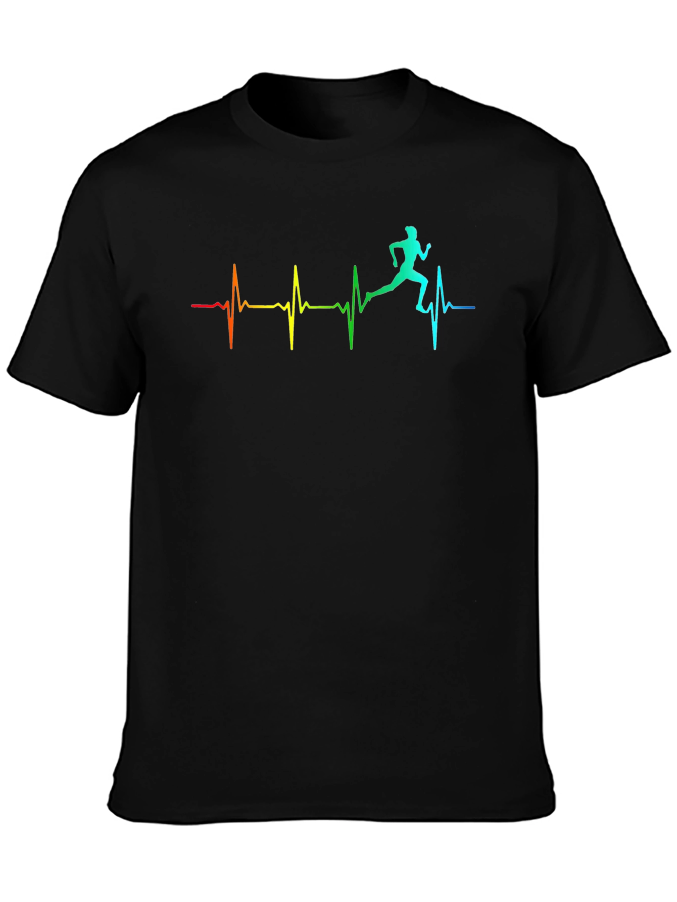 Runner Heartbeat T-Shirt - Black Athletic Tee
