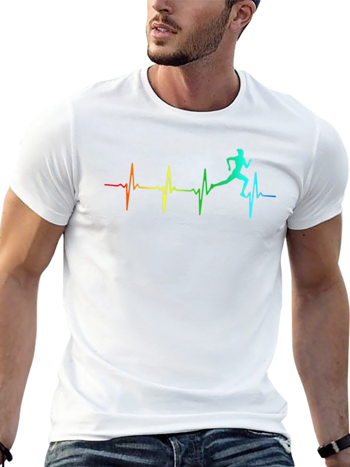 Runner Heartbeat T-Shirt - Black Athletic Tee