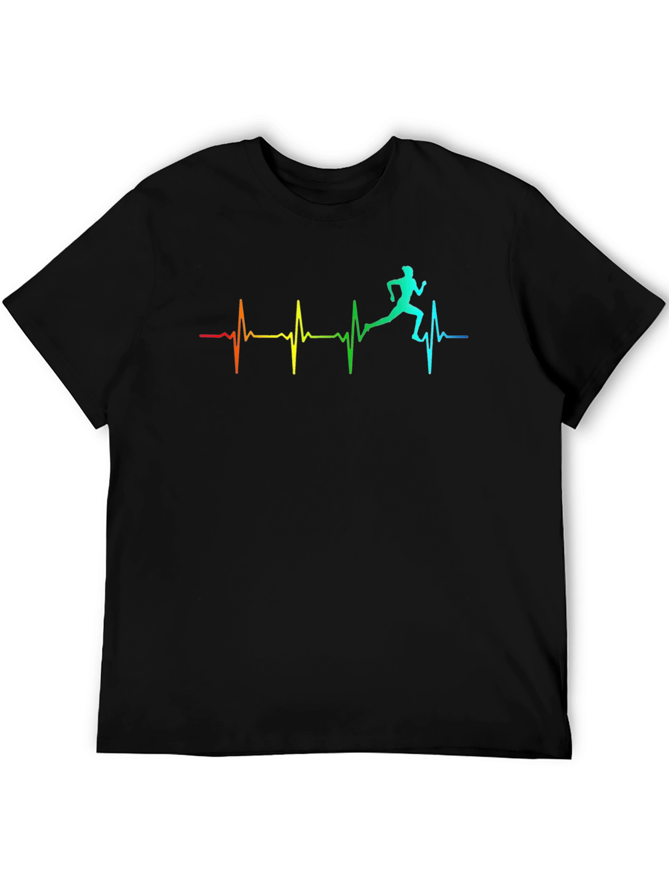 Runner Heartbeat T-Shirt - Black Athletic Tee