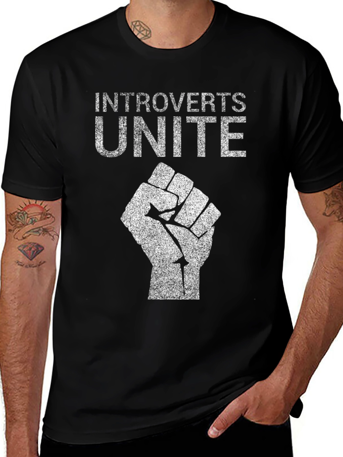 Introverts Unite T-Shirt - Black Graphic Tee