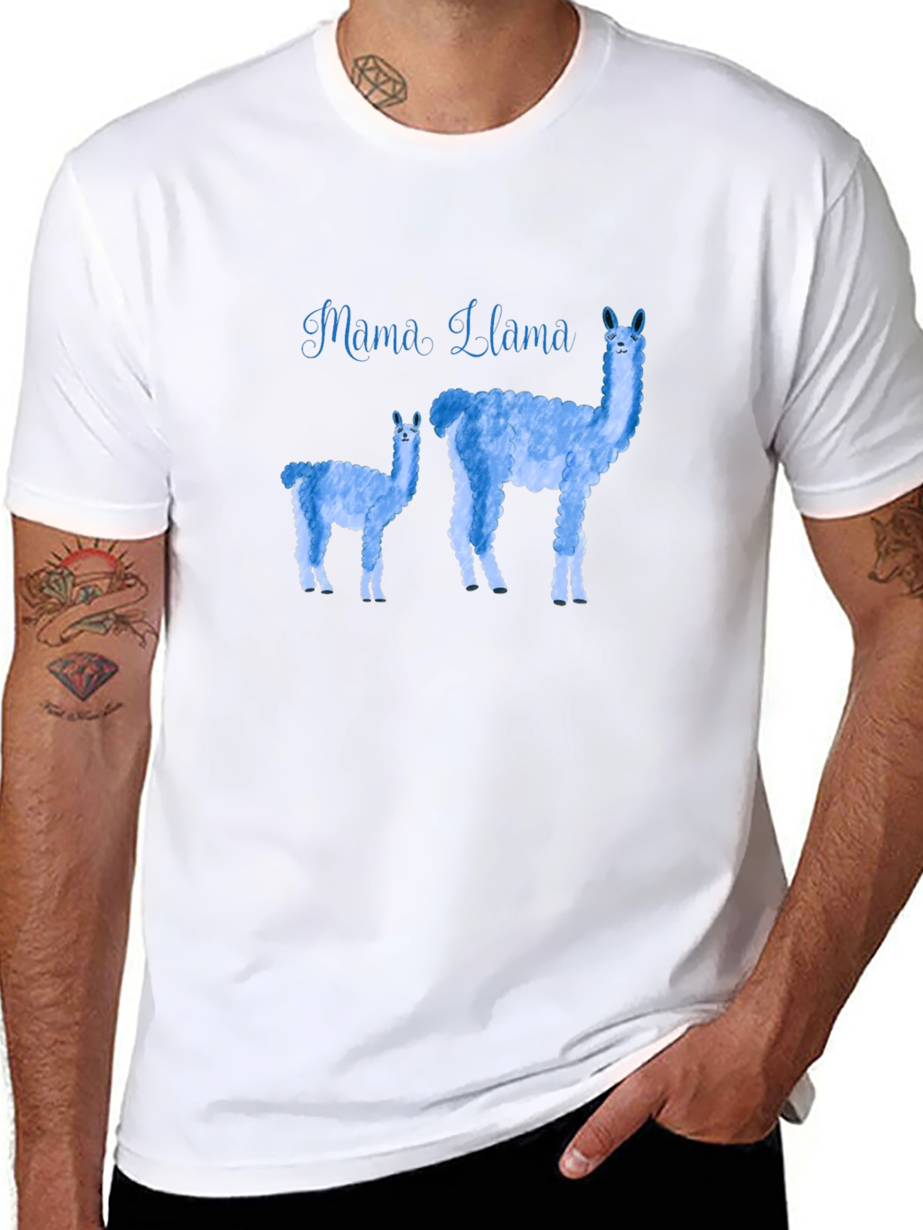 Mama Llama Graphic T-Shirt - Black