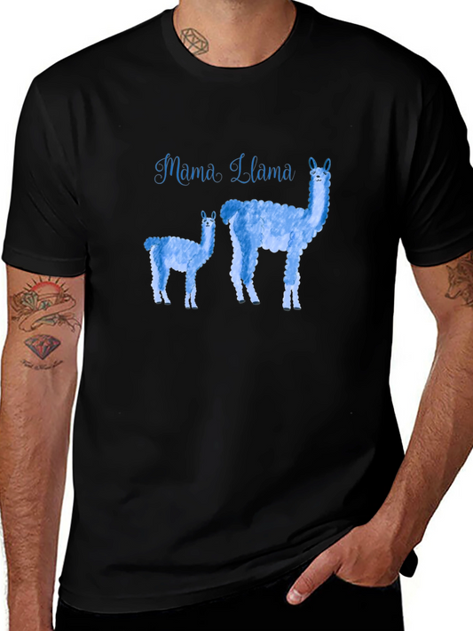 Mama Llama Graphic T-Shirt - Black