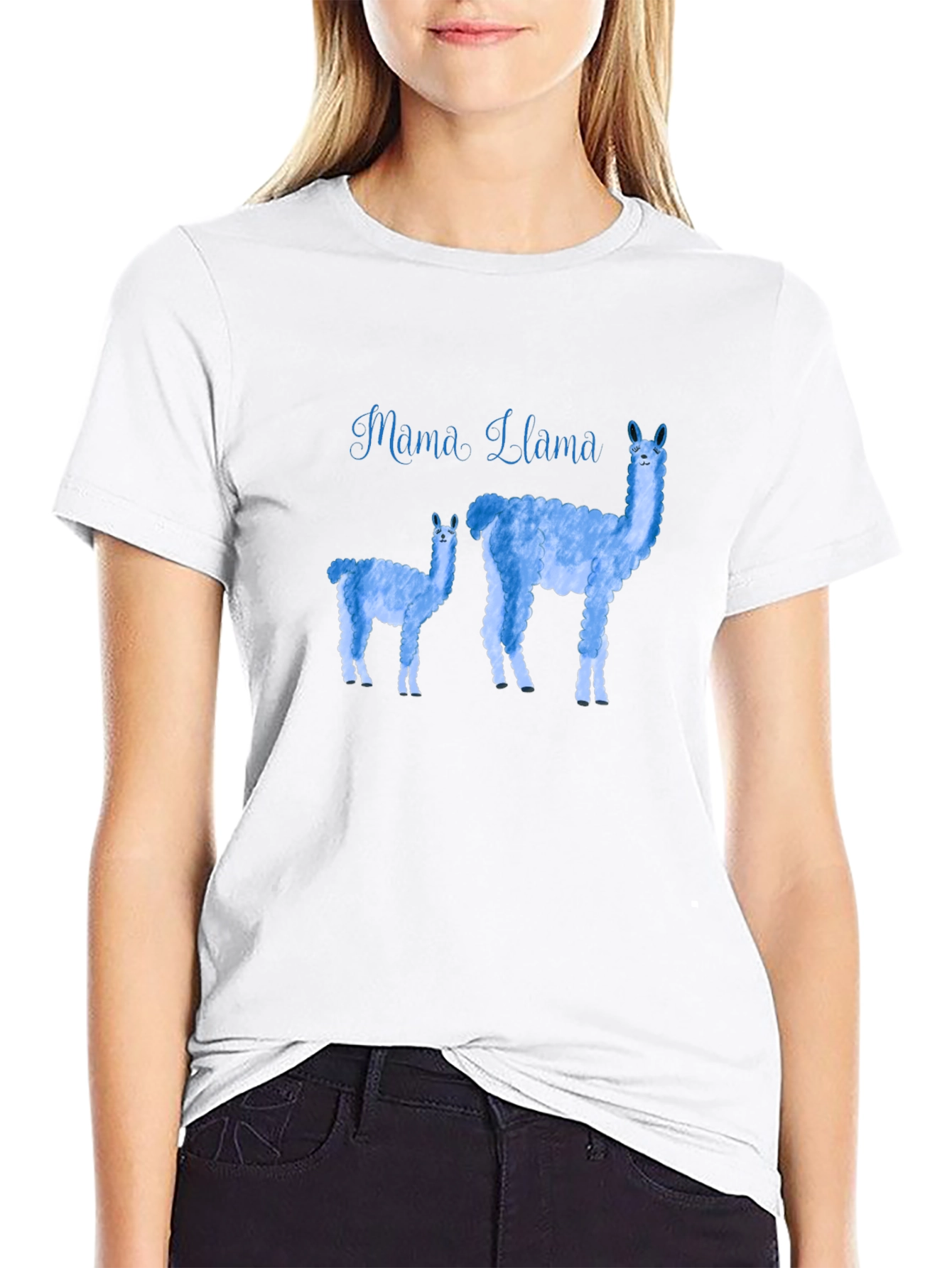 Mama Llama Graphic T-Shirt - Black