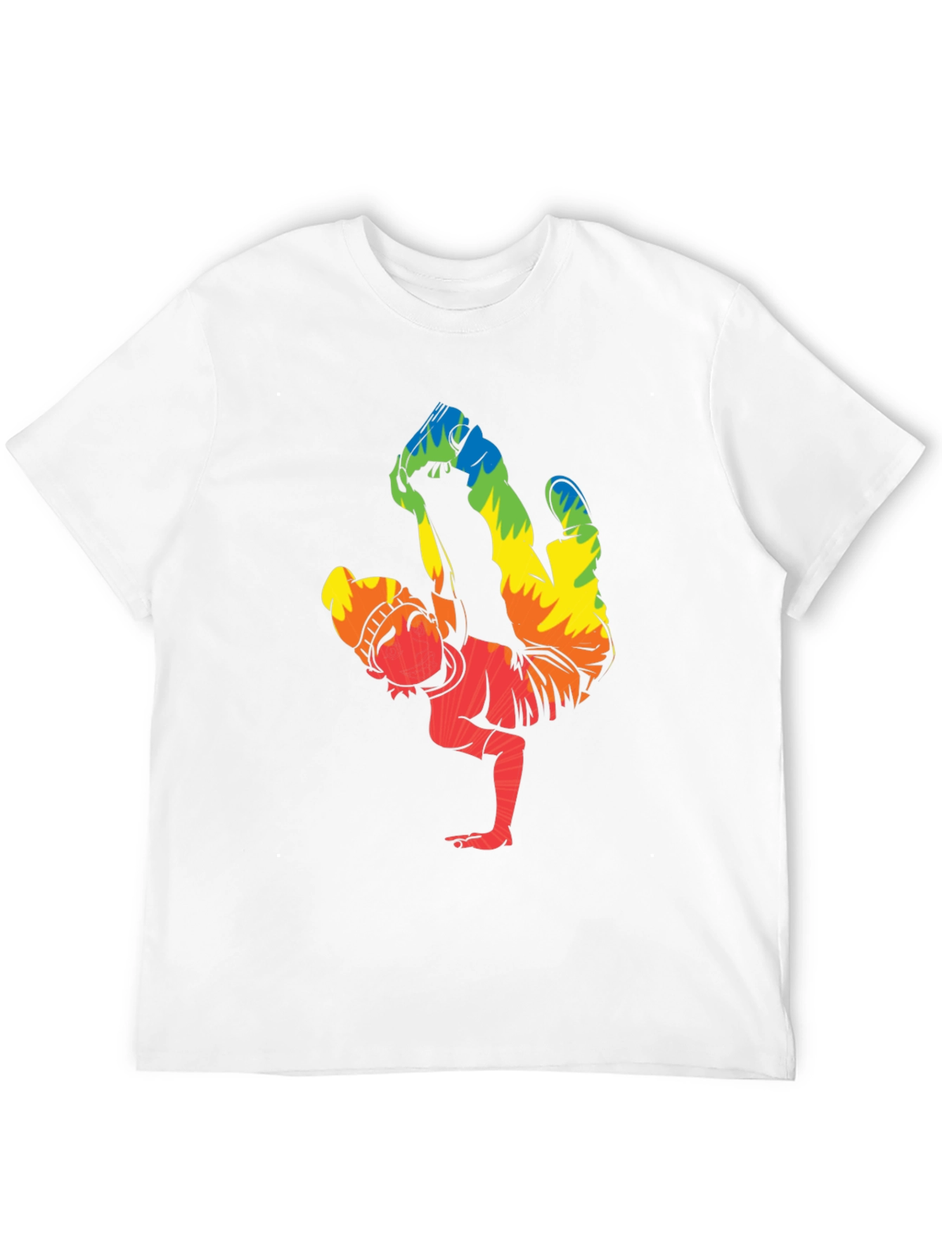 Rainbow Breakdancer Graphic T-Shirt - Street Style Tee