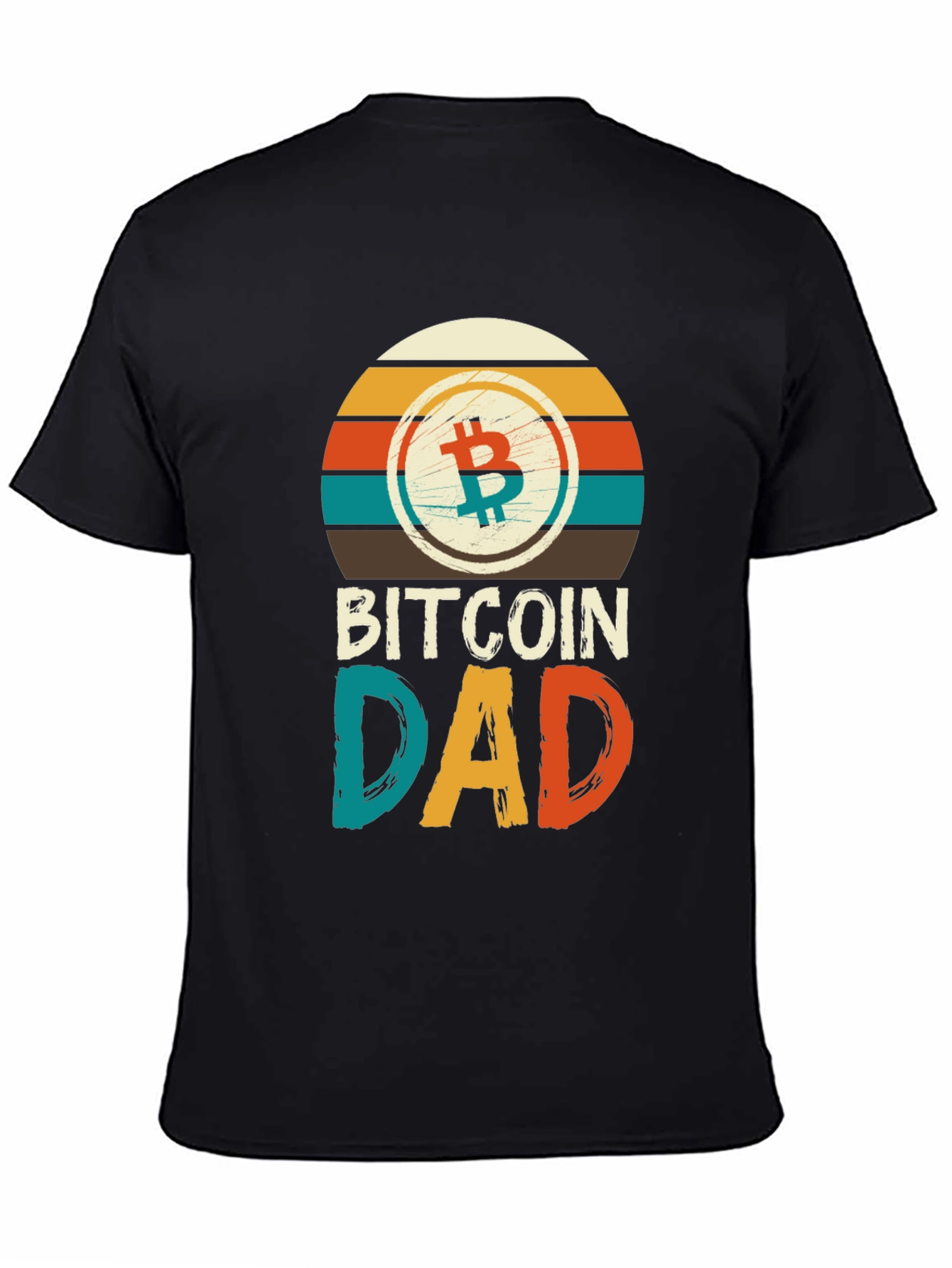 Bitcoin Dad Retro T-Shirt Crypto Father Gift Tee