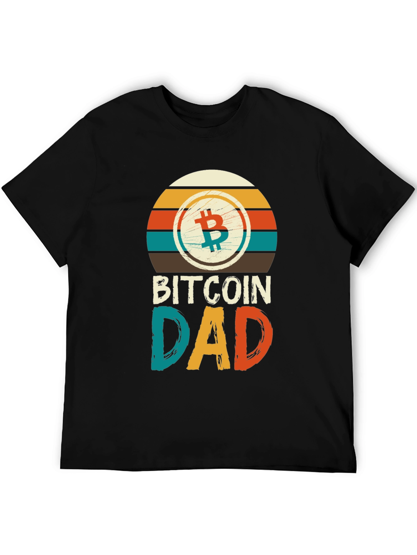Bitcoin Dad Retro T-Shirt Crypto Father Gift Tee