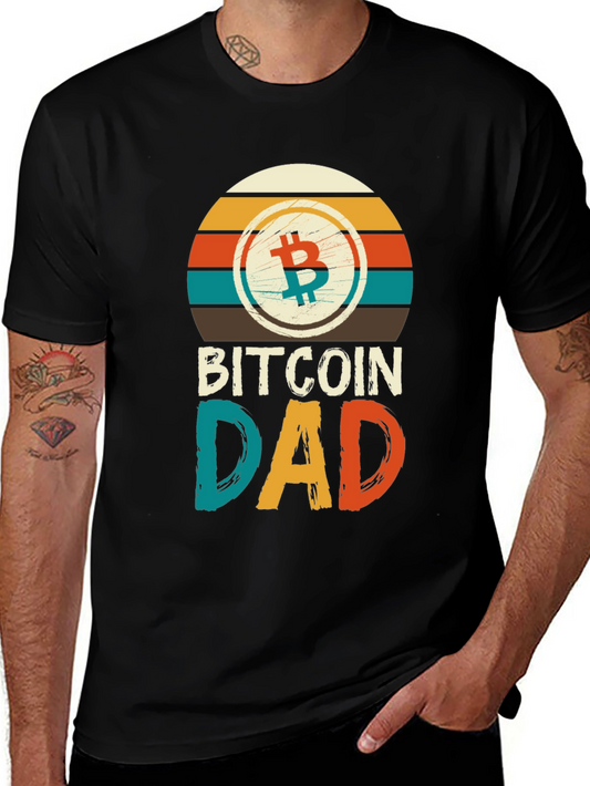 Bitcoin Dad Retro T-Shirt Crypto Father Gift Tee