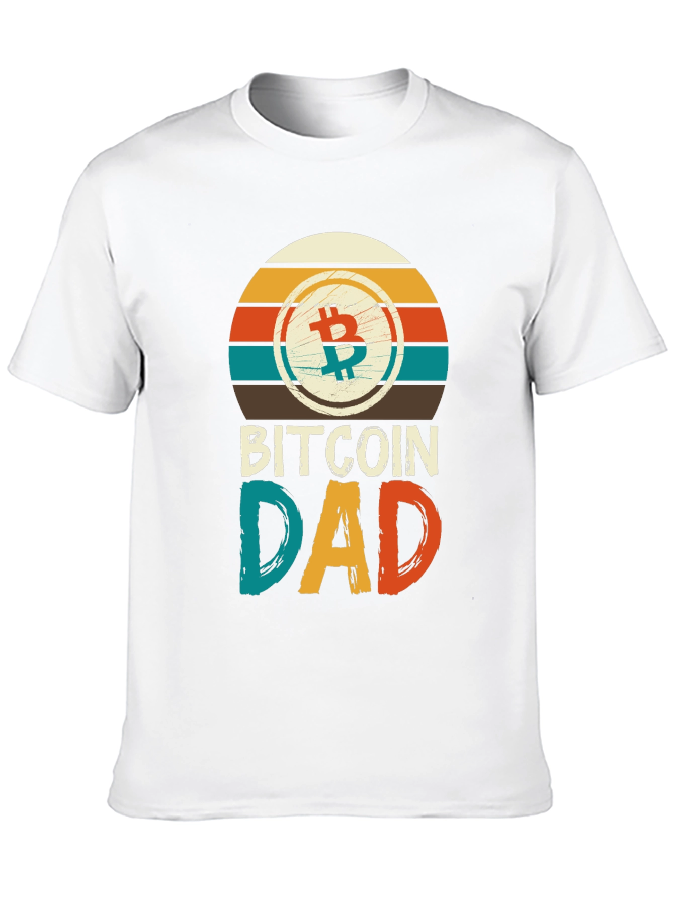 Bitcoin Dad Retro T-Shirt Crypto Father Gift Tee