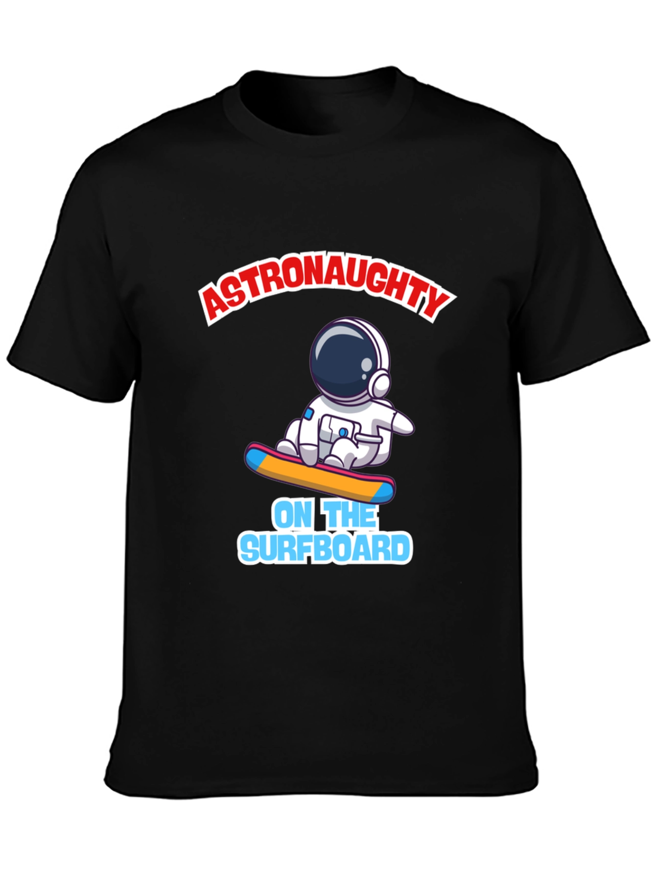 Astronaut Surfing T-Shirt - Black Graphic Tee