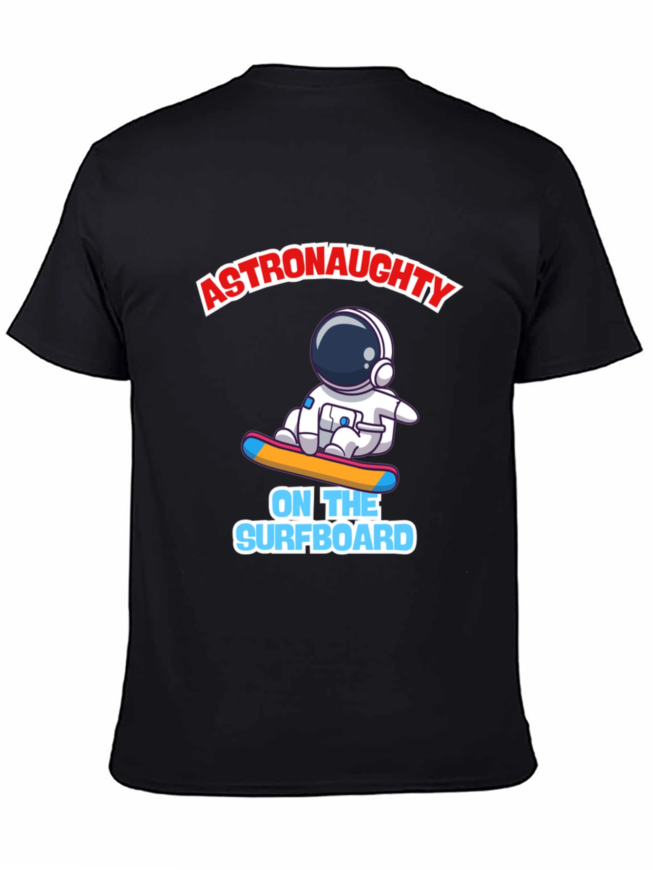Astronaut Surfing T-Shirt - Black Graphic Tee