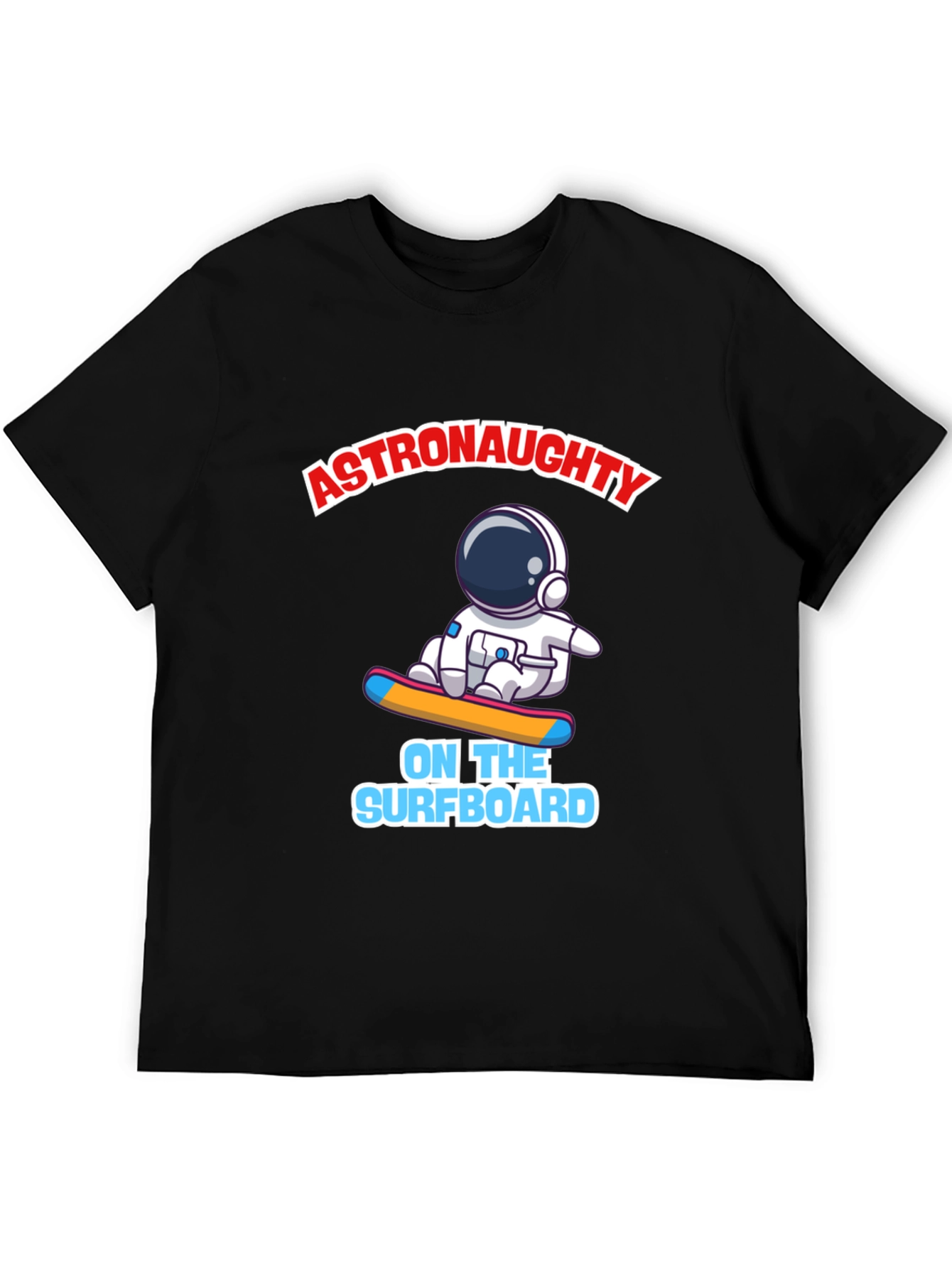 Astronaut Surfing T-Shirt - Black Graphic Tee