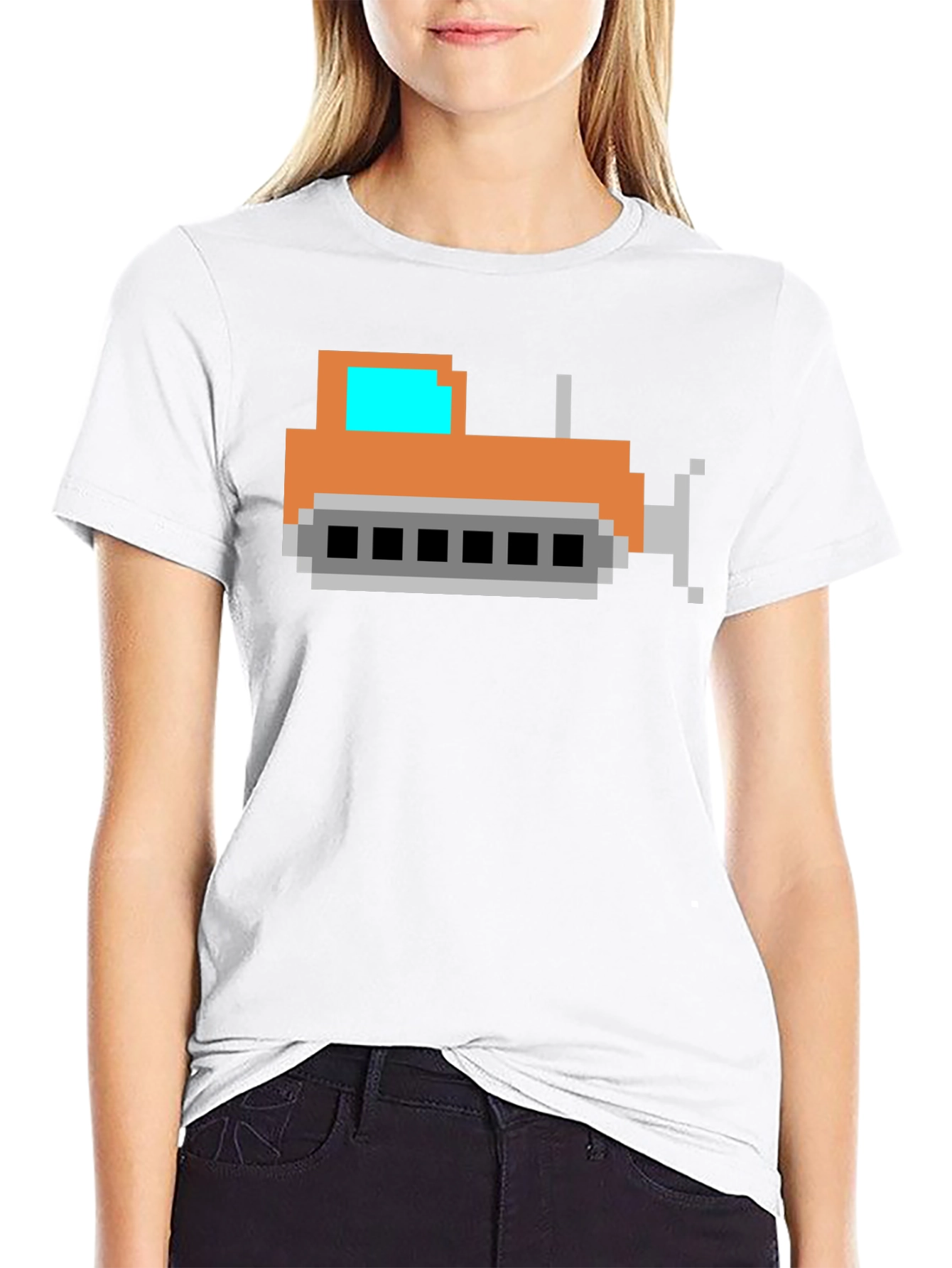 Pixel Bulldozer T-Shirt - Black Cotton Tee
