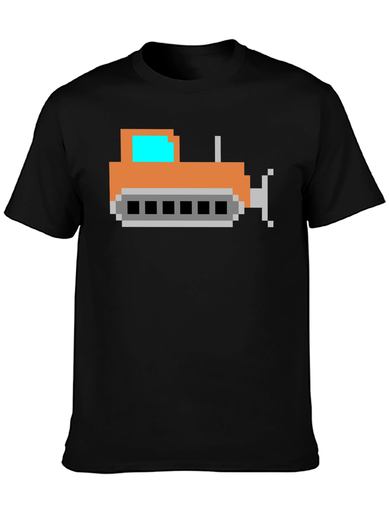 Pixel Bulldozer T-Shirt - Black Cotton Tee