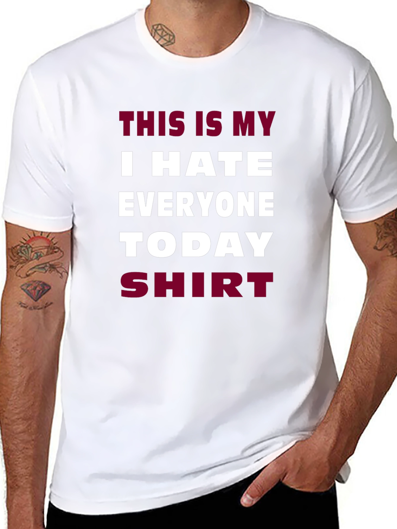 Funny I Hate Everyone Today Graphic T-Shirt