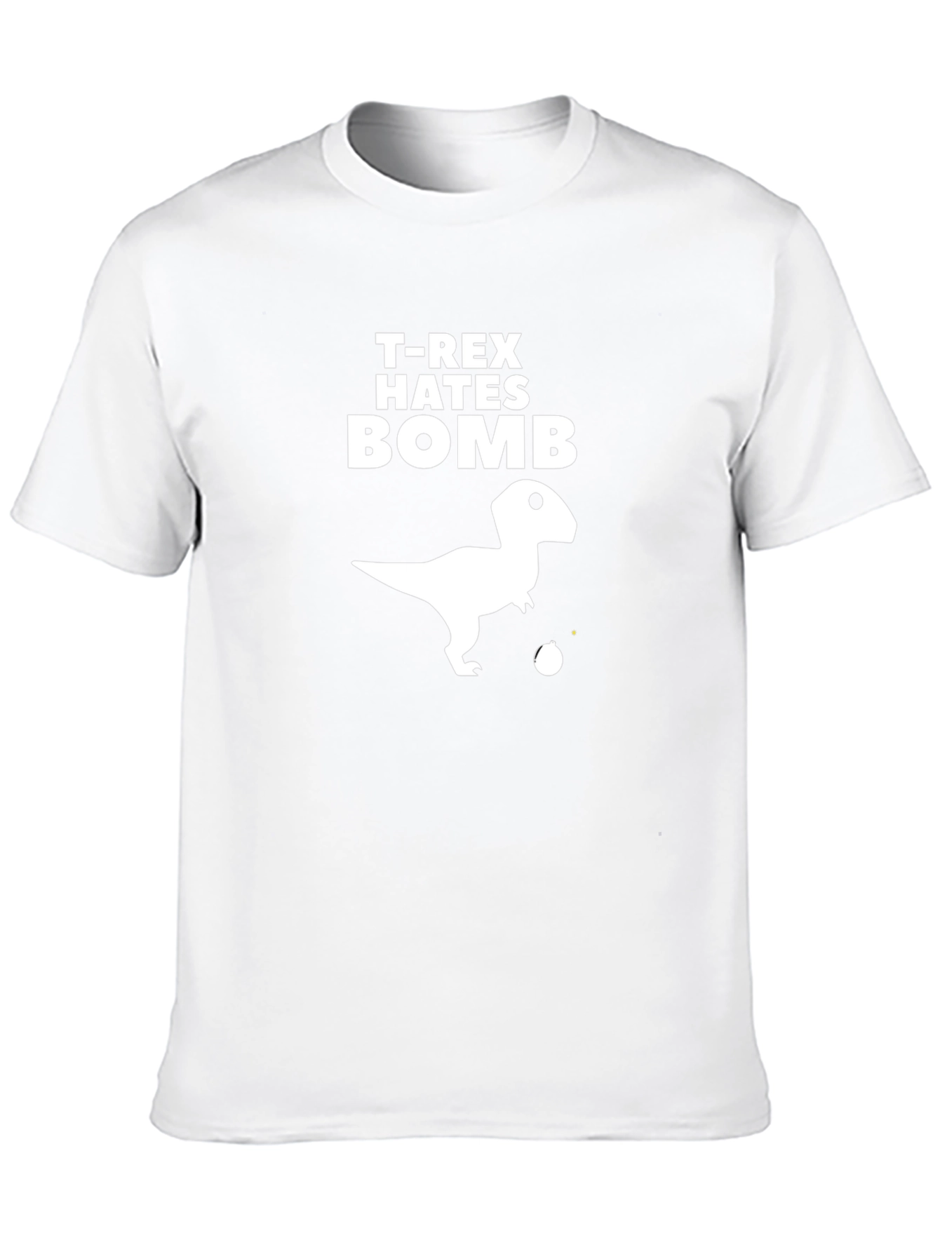 T-Rex Hates Bomb Graphic Tee - Black Cotton T-Shirt