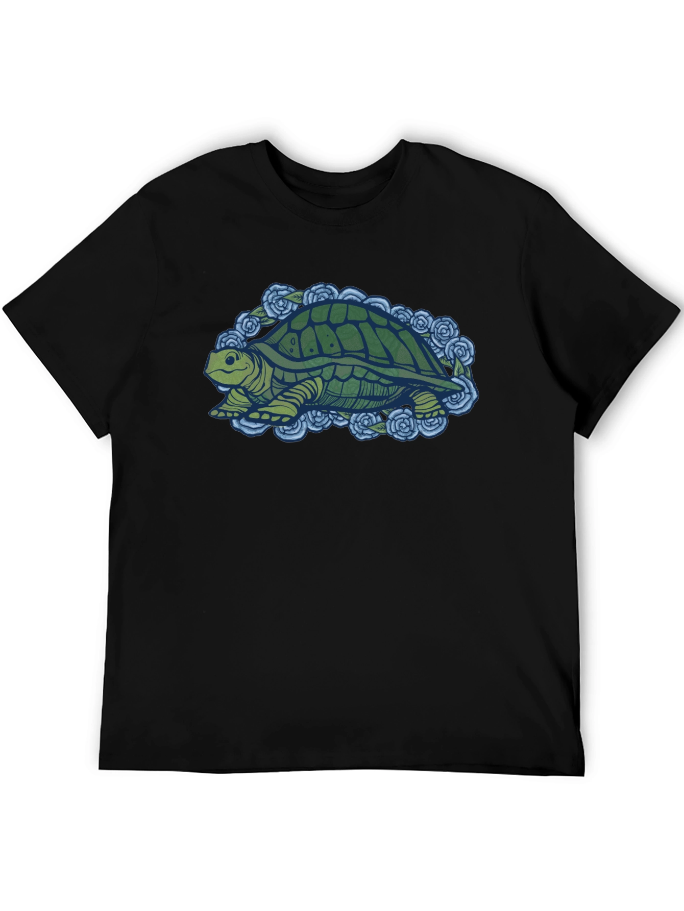 Turtle & Roses Graphic T-Shirt - Black