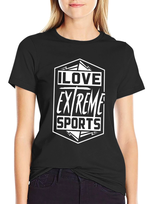 I Love Extreme Sports Black Graphic Tee